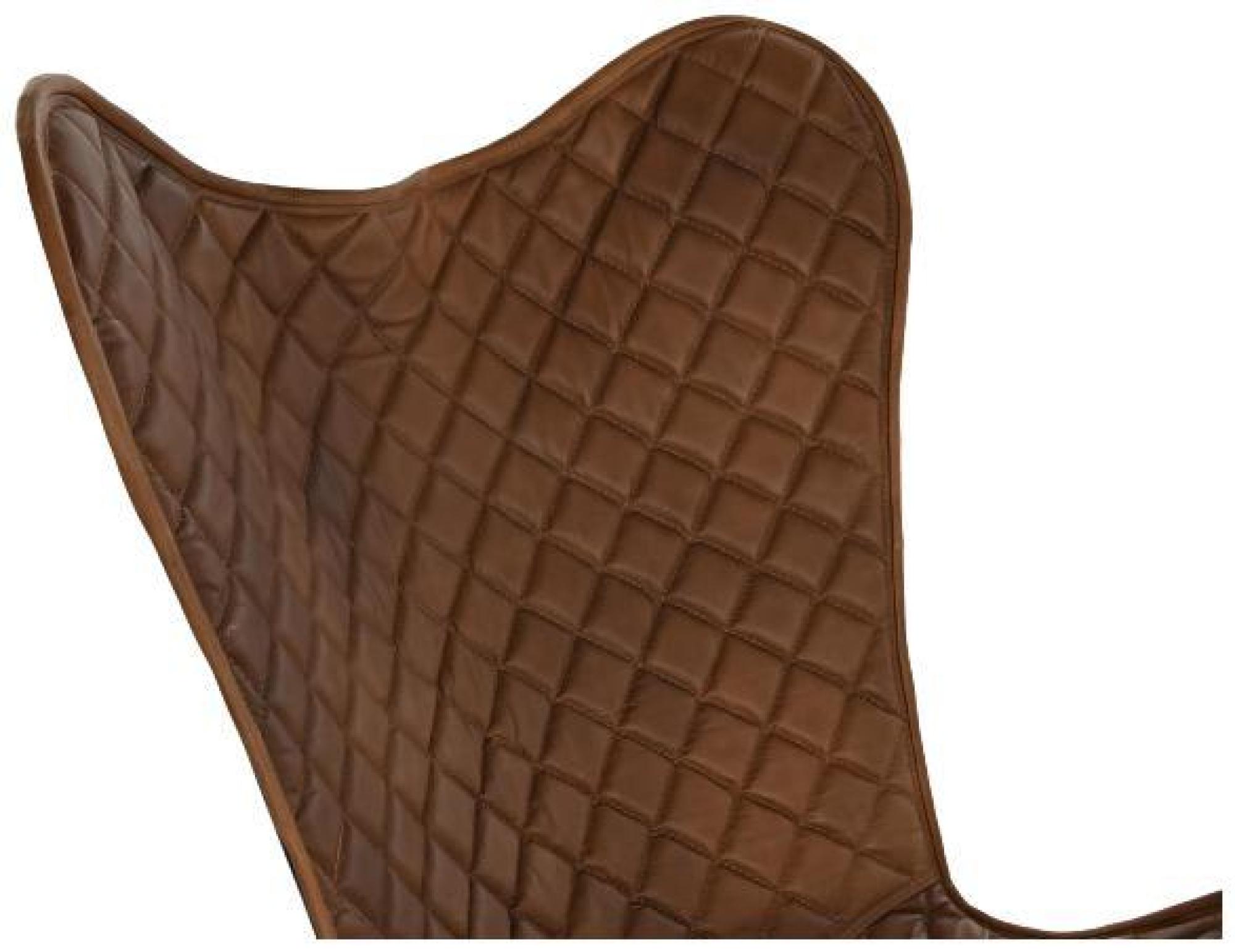 Product photograph of Brown Leather Butterfly Chair from Choice Furniture Superstore.