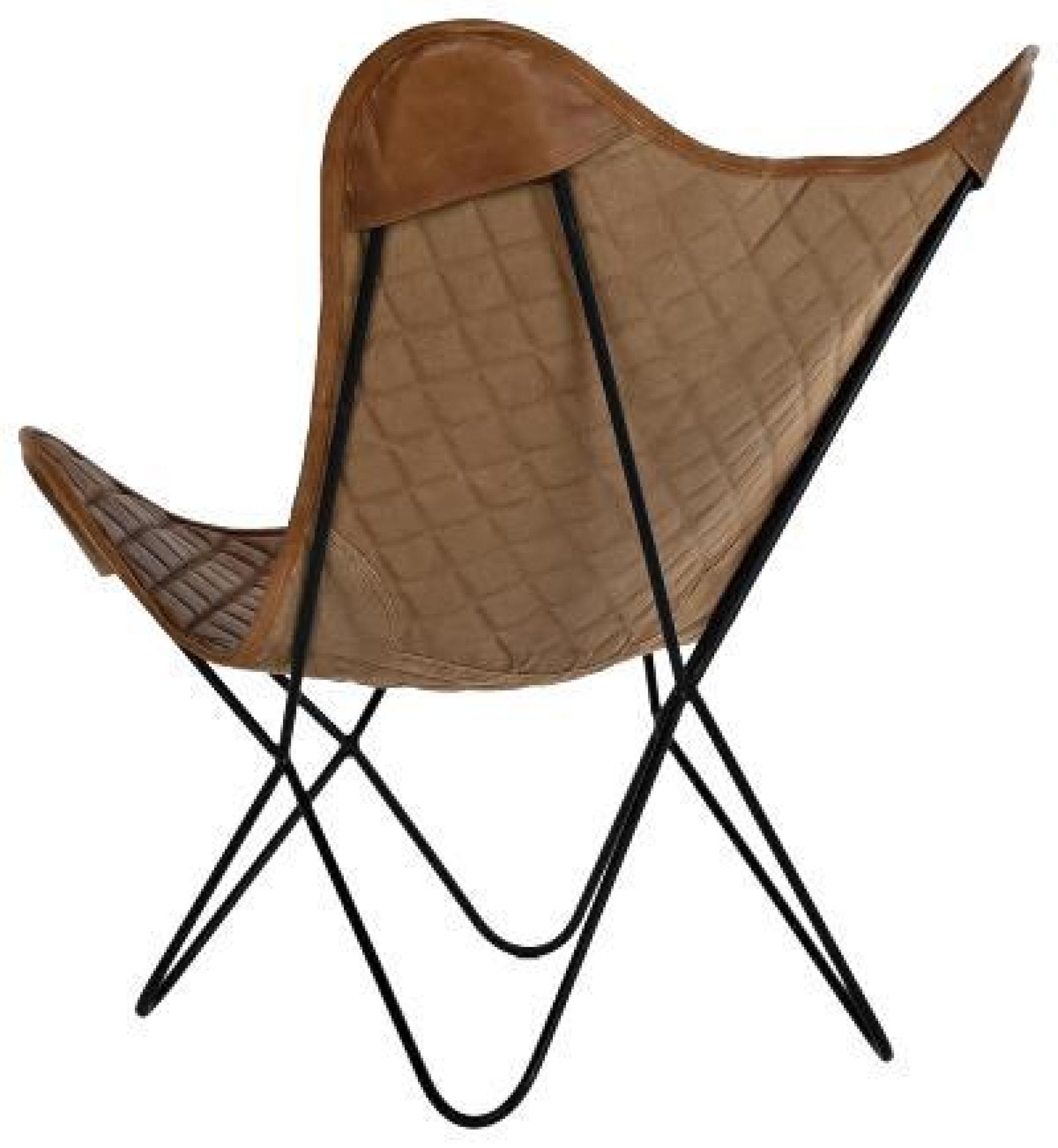 Product photograph of Brown Leather Butterfly Chair from Choice Furniture Superstore.