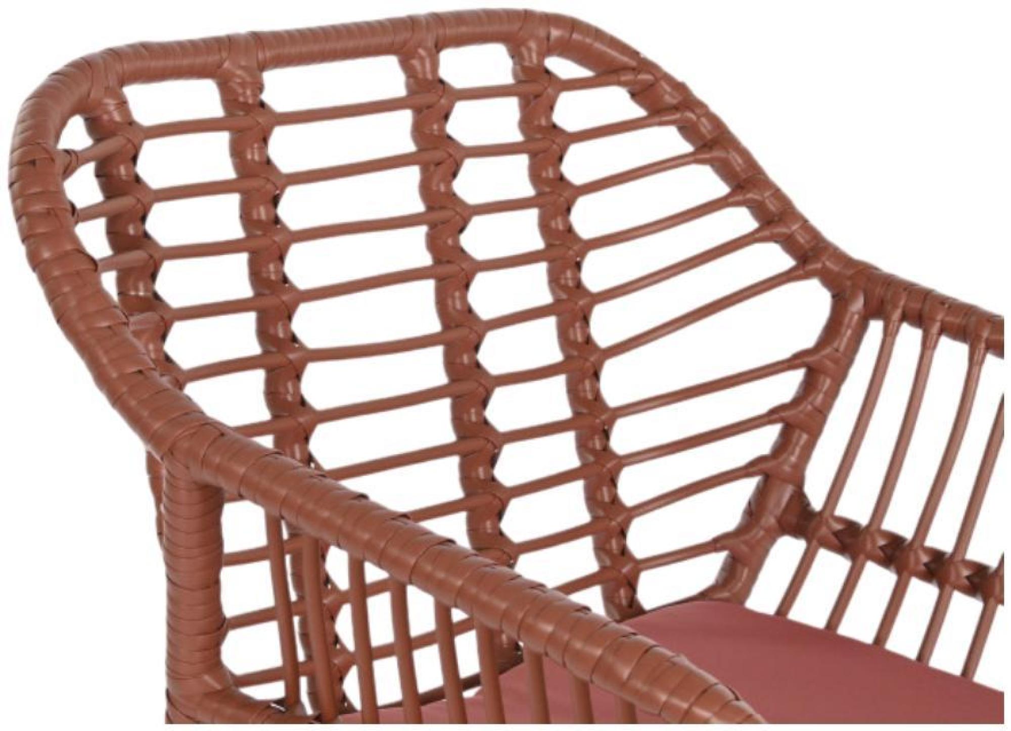 Product photograph of Garden Terracotta Wood Dining Table Set 2 Chair from Choice Furniture Superstore.