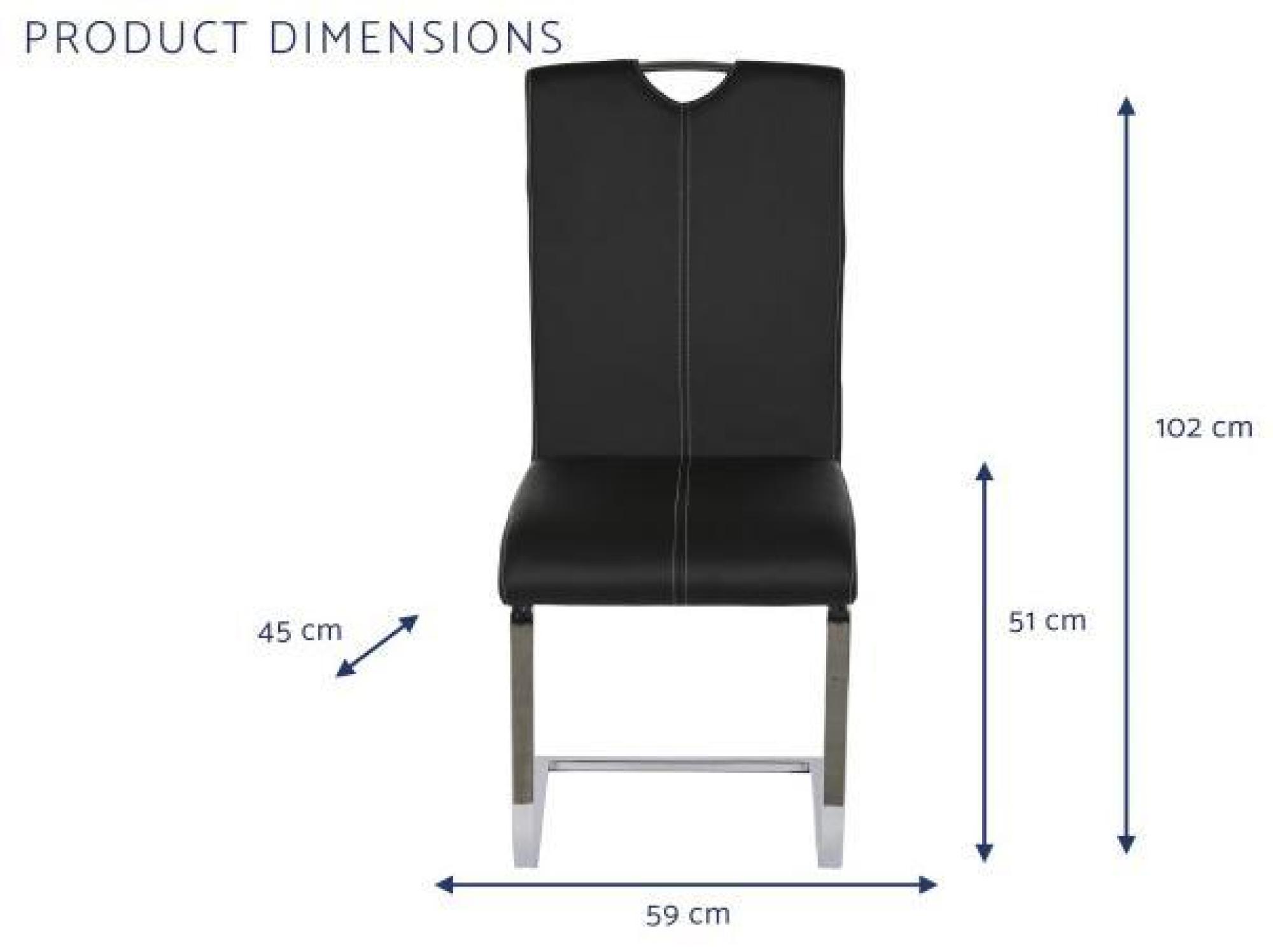 Product photograph of Set Of 2 Modern Black Faux Leather Dining Chairand Chrome Cantilever Base from Choice Furniture Superstore.