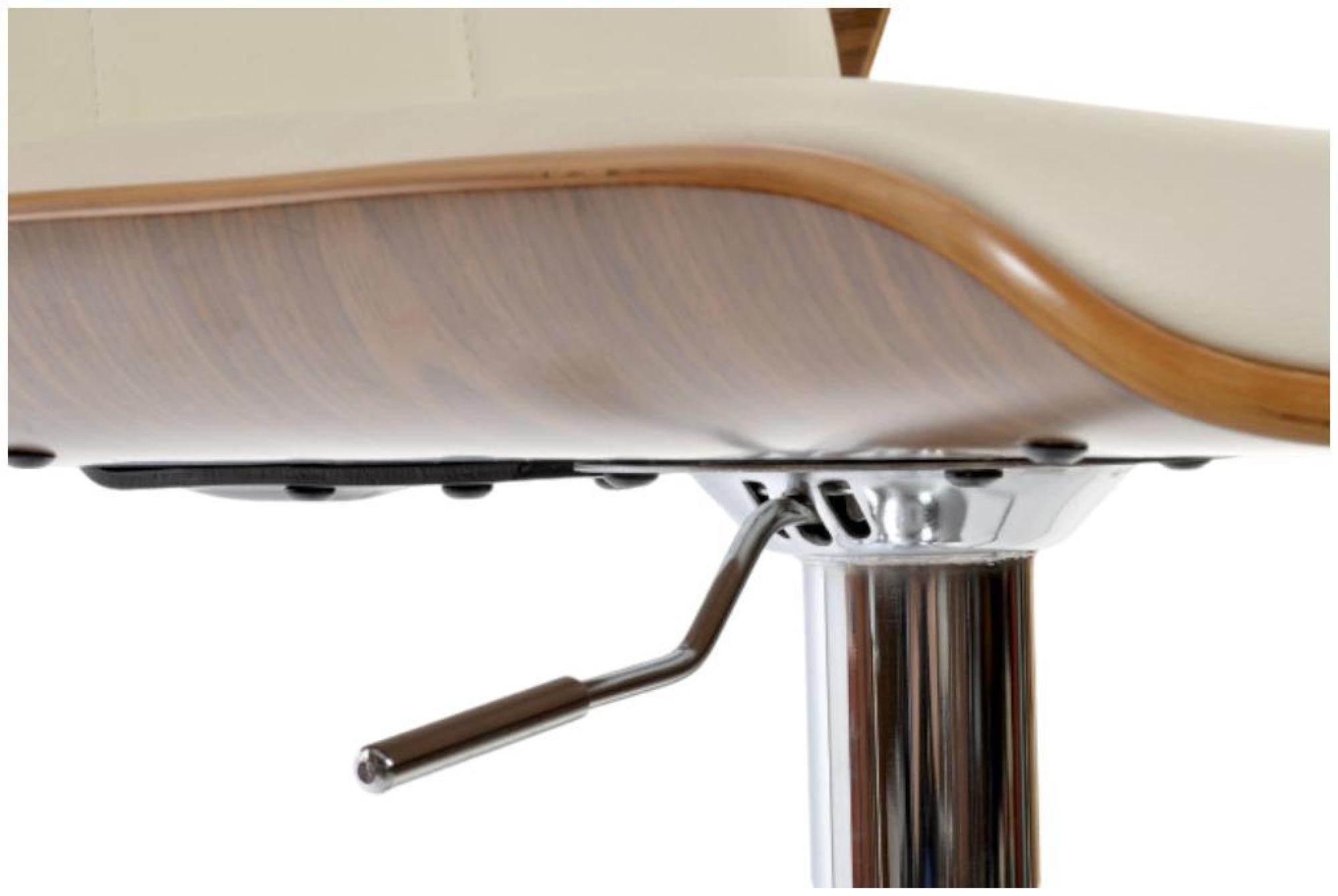 Product photograph of Cream Faux Leather Adjustable Barstool With Back from Choice Furniture Superstore.