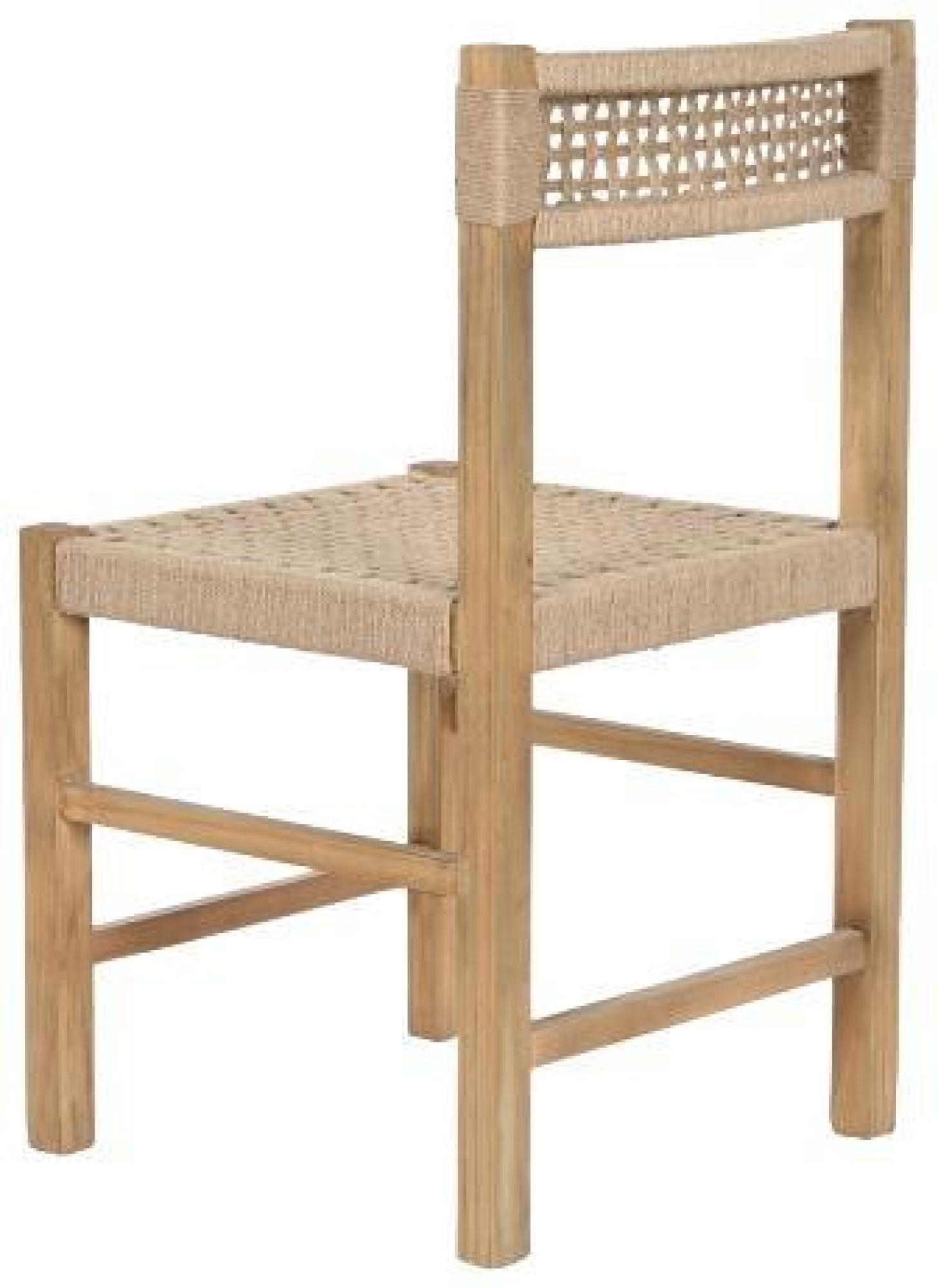 Product photograph of Set Of 2 Pine And Beige Jute Dining Chair from Choice Furniture Superstore.