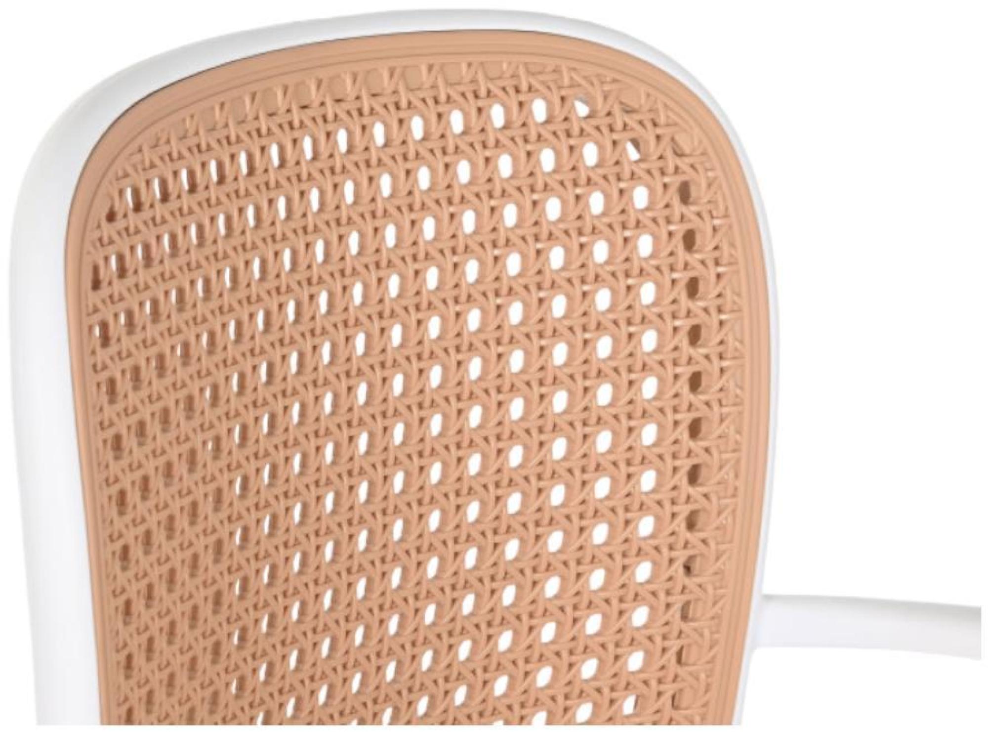 Product photograph of 4 X Exterior White And Brown Dining Chair from Choice Furniture Superstore.
