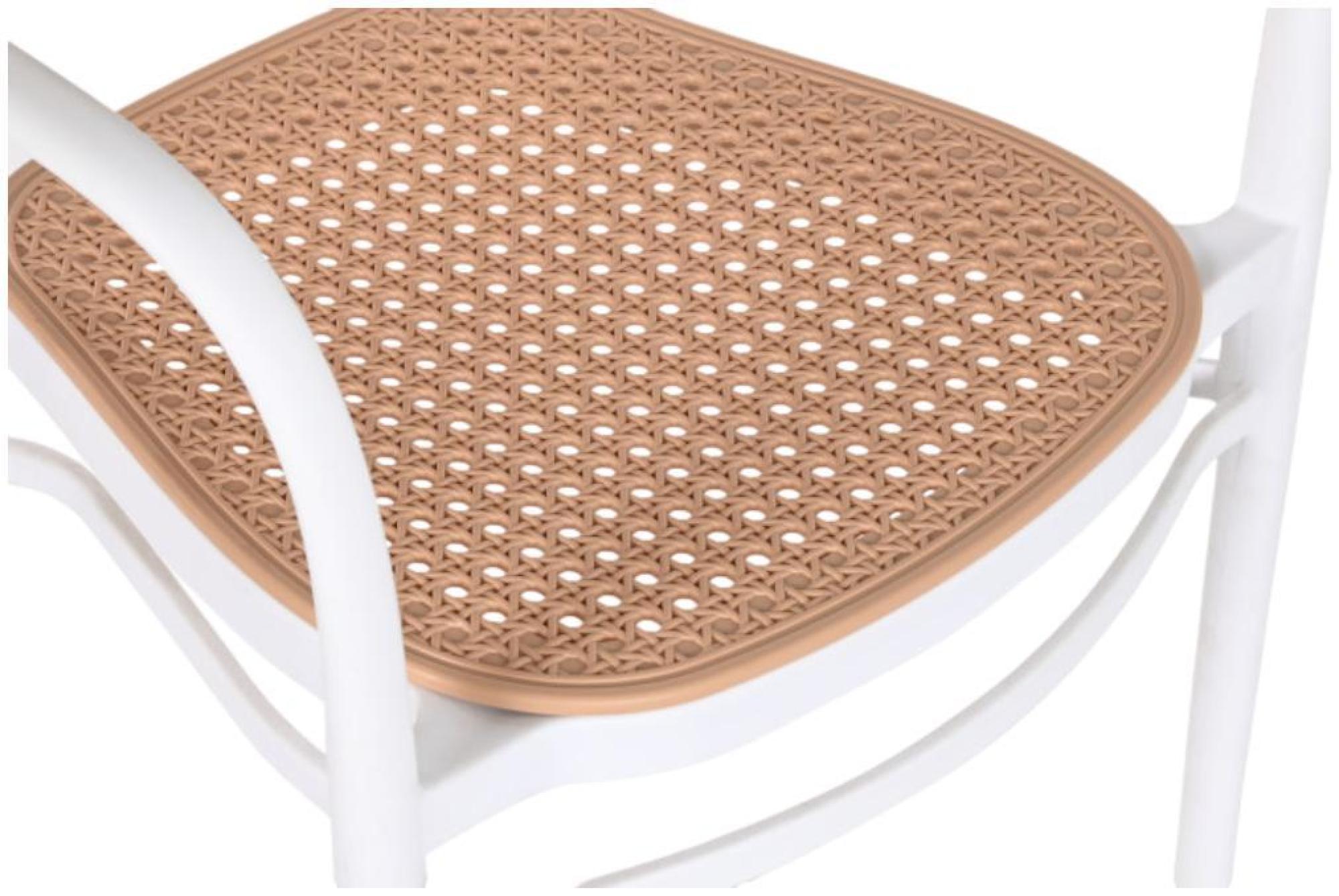 Product photograph of 4 X Exterior White And Brown Dining Chair from Choice Furniture Superstore.