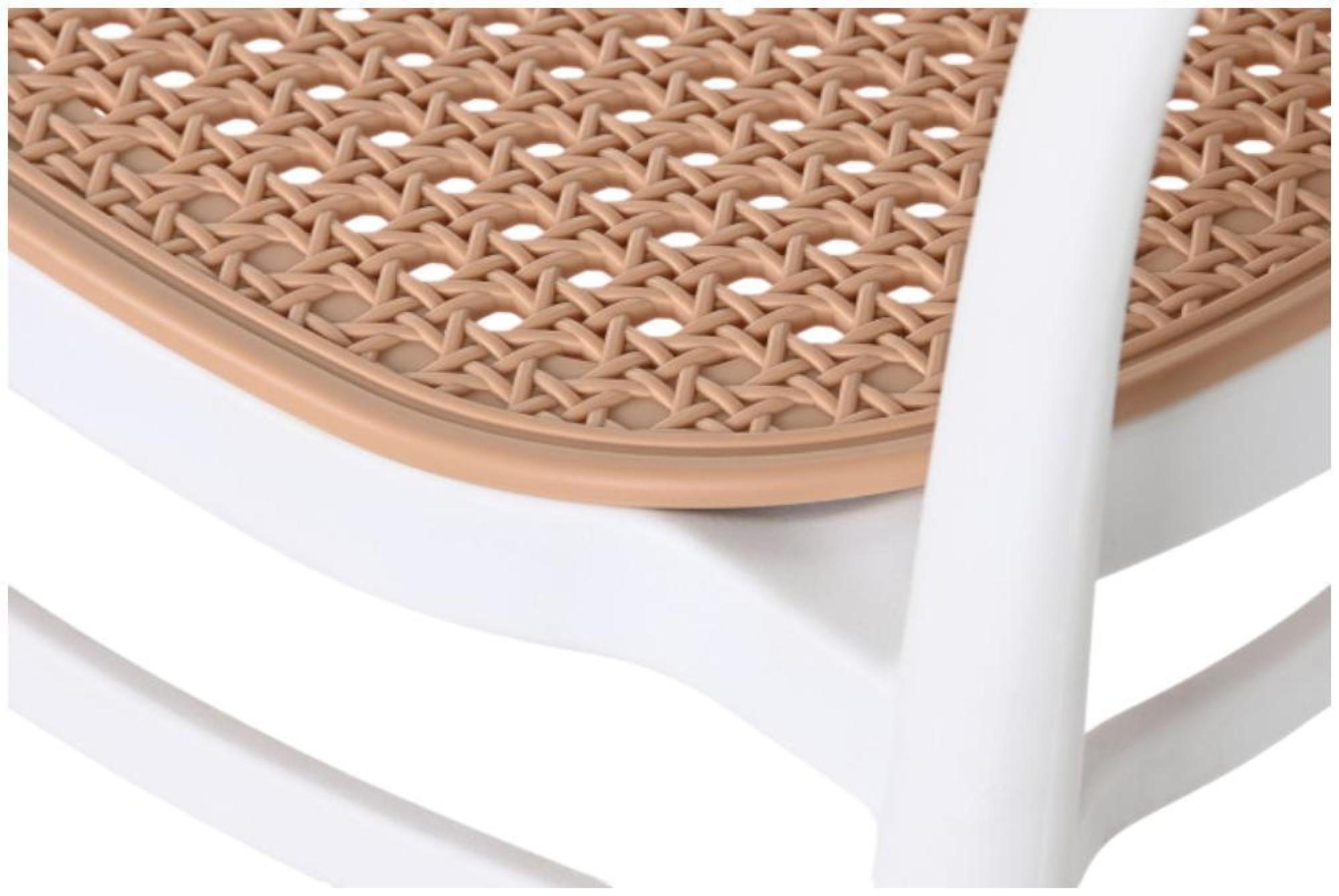 Product photograph of 4 X Exterior White And Brown Dining Chair from Choice Furniture Superstore.