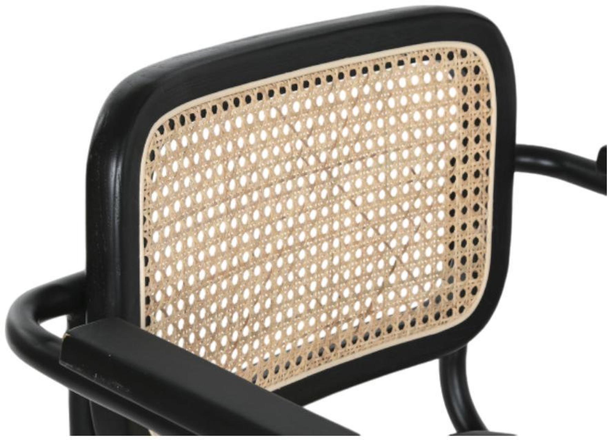 Product photograph of 4 X Loft Black Elm Wood And Rattan Cantilever Dining Armchair from Choice Furniture Superstore.