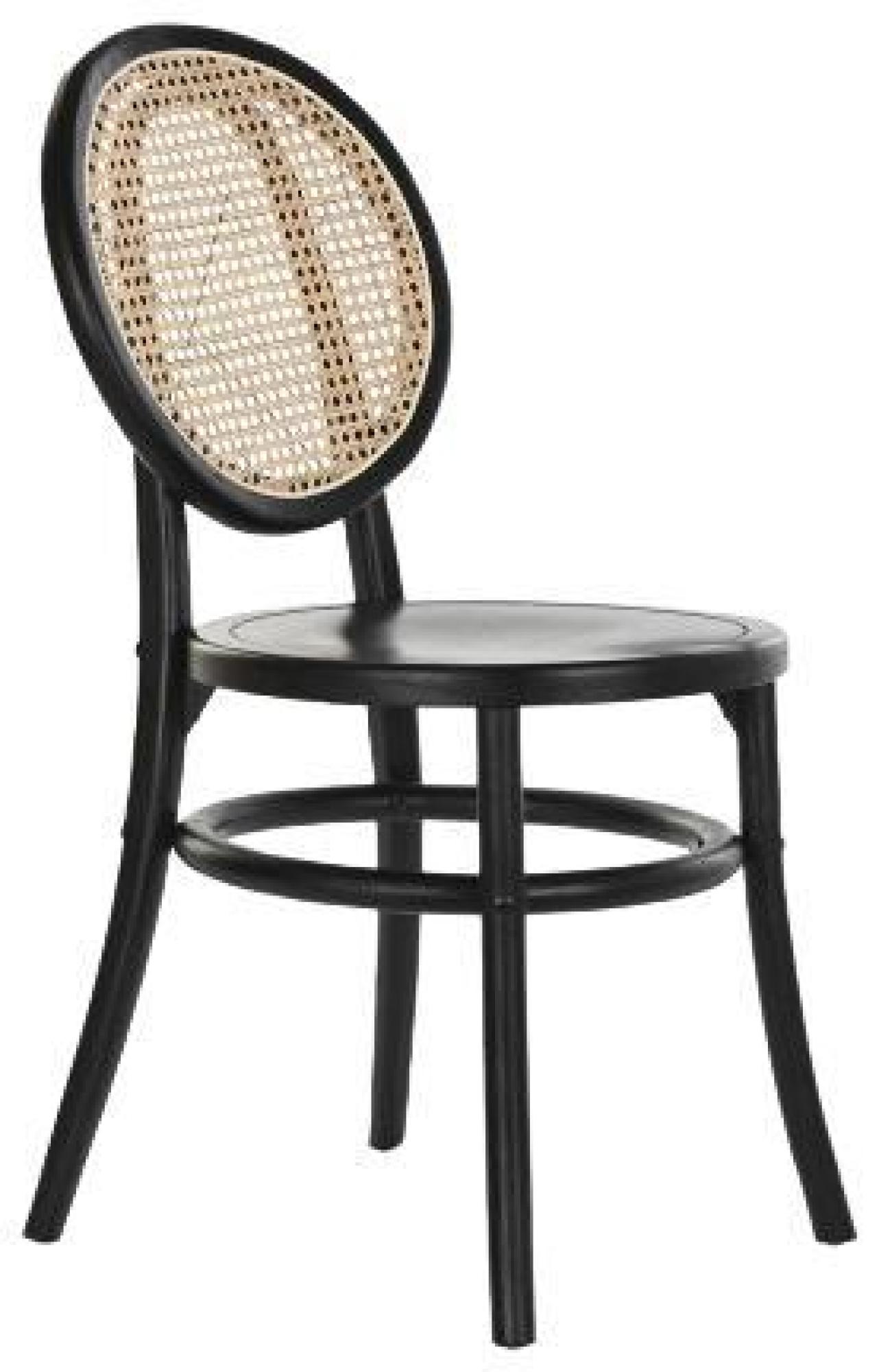 Product photograph of 2 X Vintage Black Elm Wood And Rattan Dining Chair from Choice Furniture Superstore.