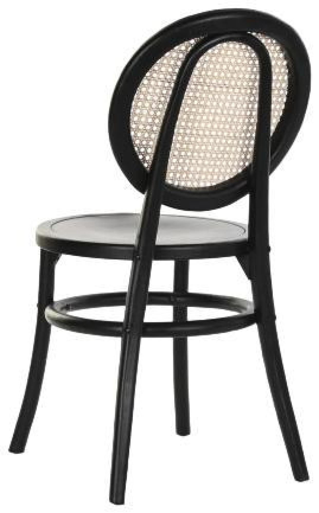 Product photograph of 2 X Vintage Black Elm Wood And Rattan Dining Chair from Choice Furniture Superstore.