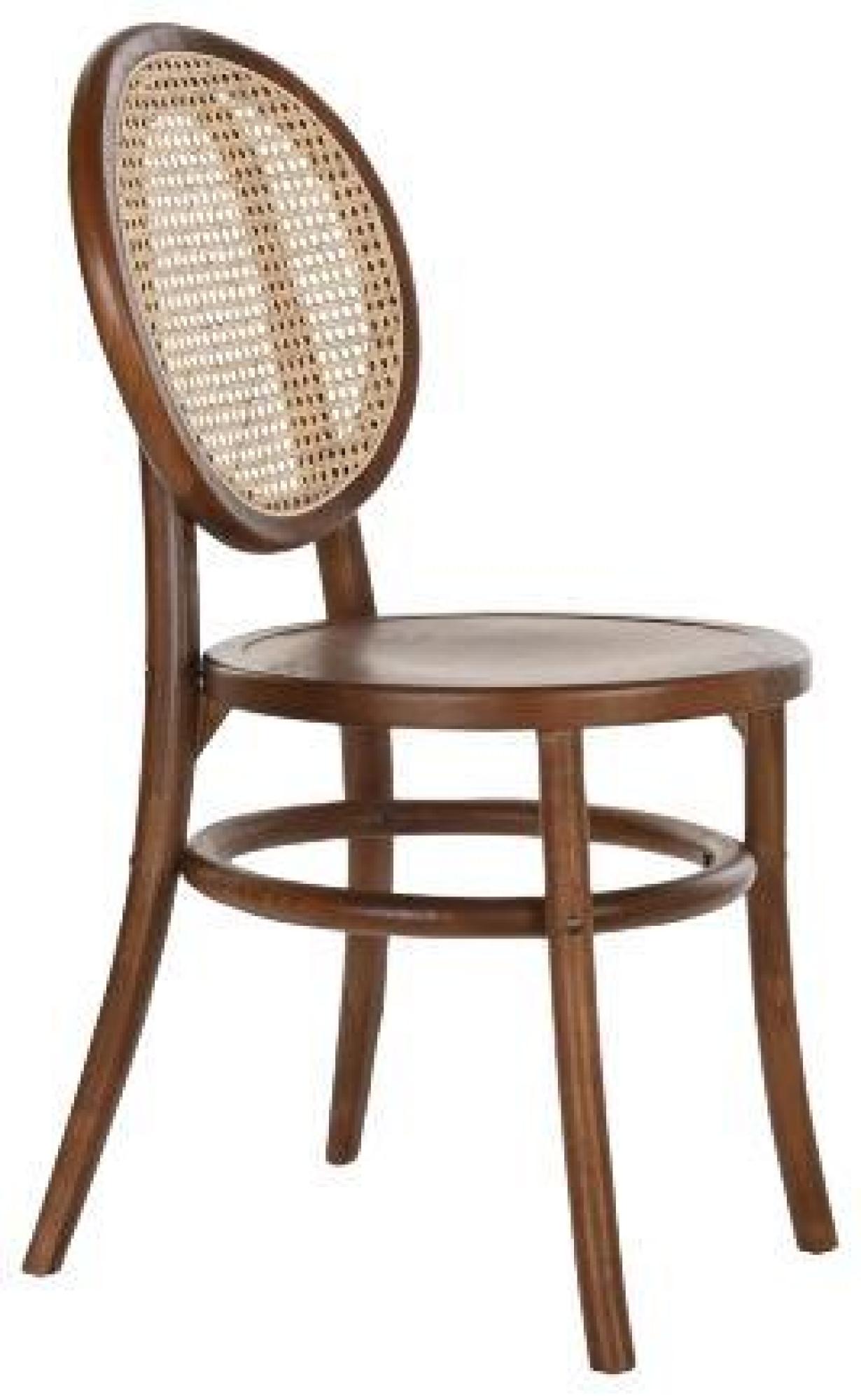Product photograph of 2 X Vintage Dark Brown Elm Wood And Rattan Dining Chair from Choice Furniture Superstore.