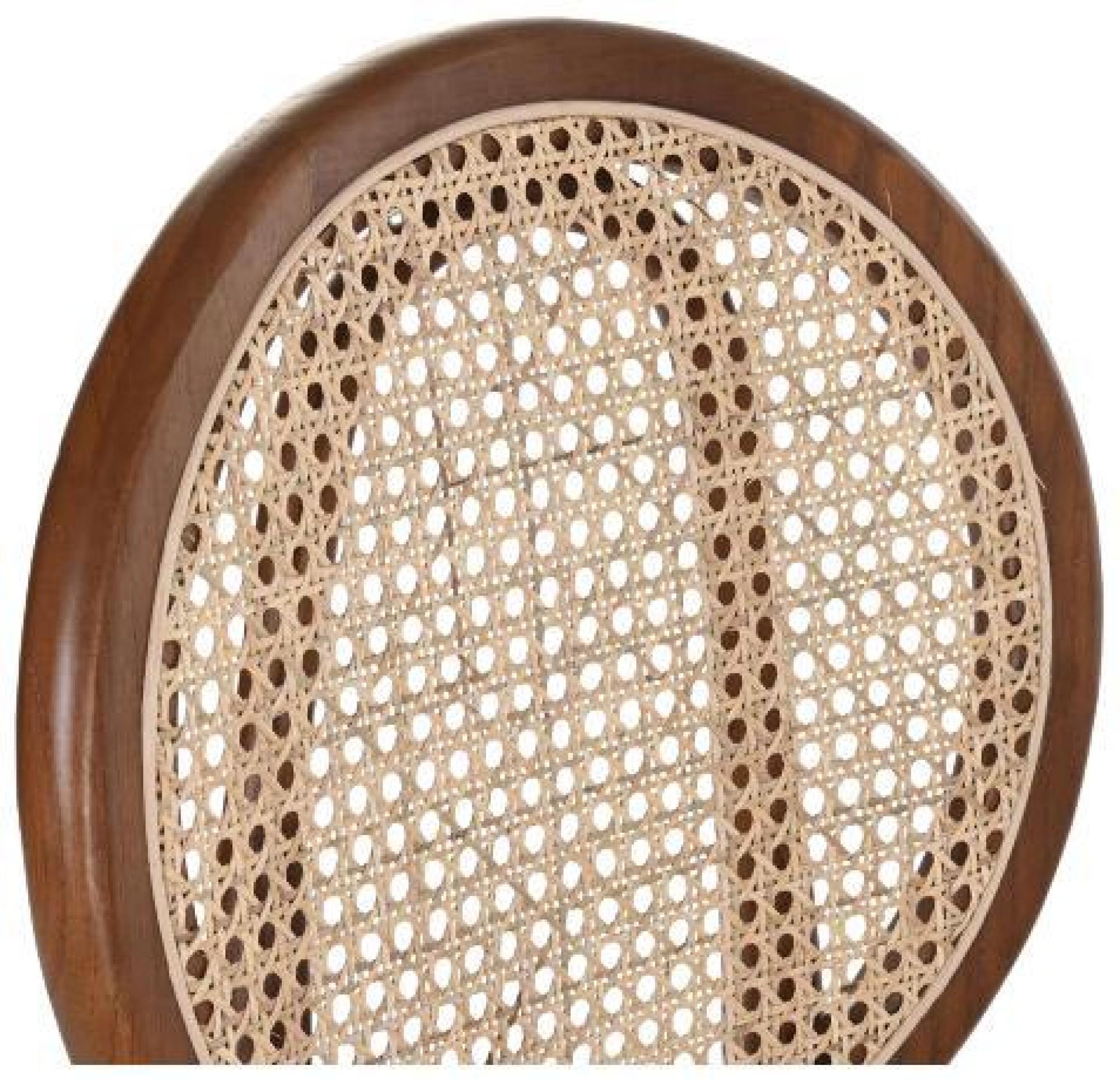 Product photograph of 2 X Vintage Dark Brown Elm Wood And Rattan Dining Chair from Choice Furniture Superstore.