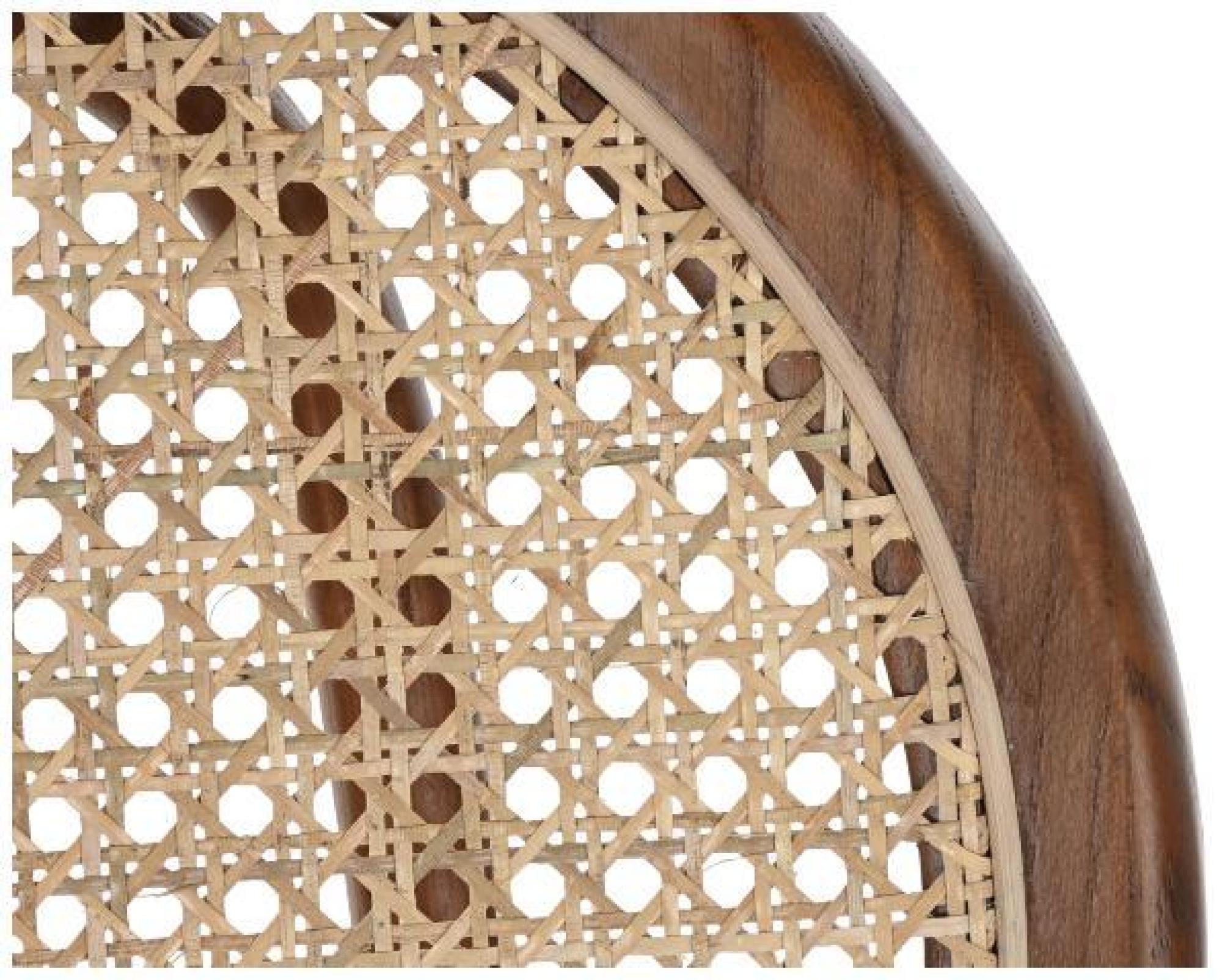 Product photograph of 2 X Vintage Dark Brown Elm Wood And Rattan Dining Chair from Choice Furniture Superstore.