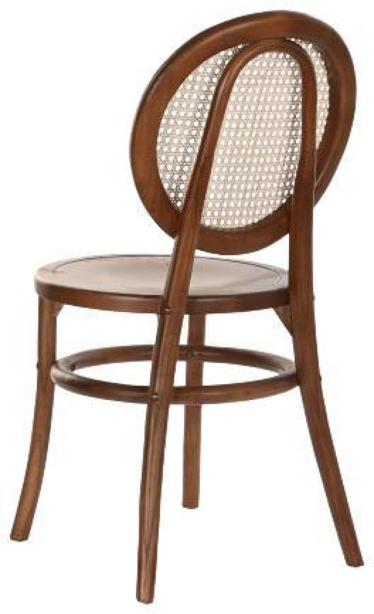 Product photograph of 2 X Vintage Dark Brown Elm Wood And Rattan Dining Chair from Choice Furniture Superstore.