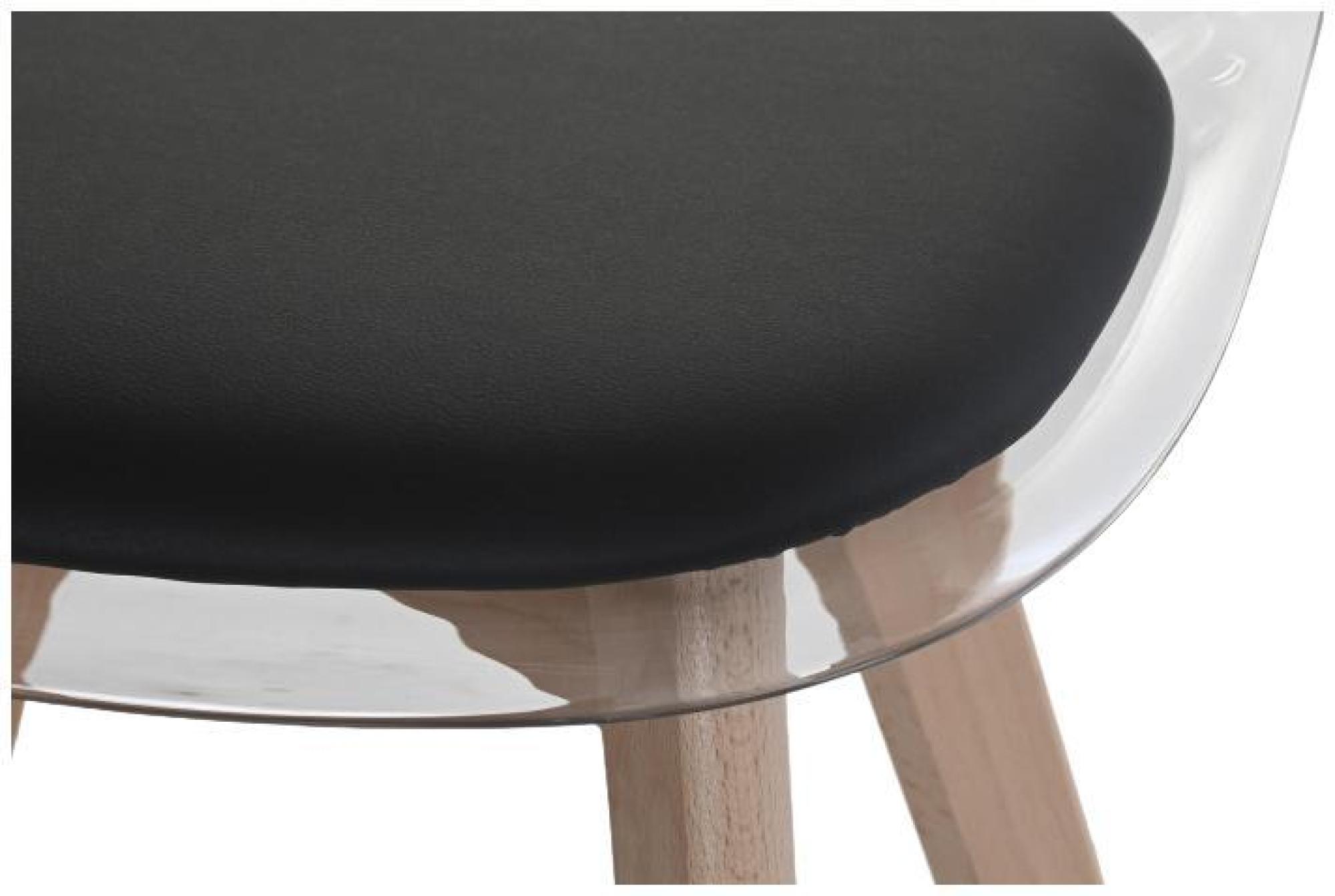 Product photograph of 4 X Ballia White Plastic Dining Chair - Black Seat Pad from Choice Furniture Superstore.