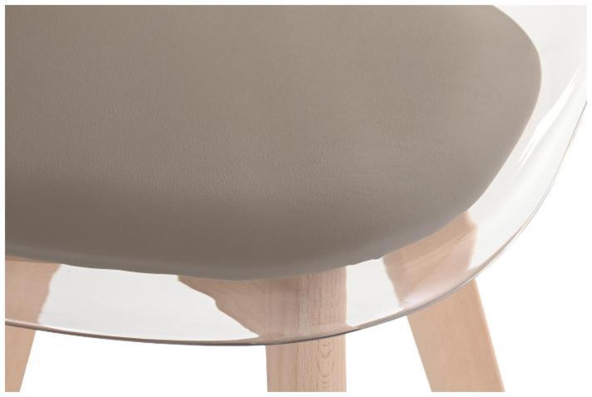 Product photograph of 4 X Ballia White Plastic Dining Chair - Beige Seat Pad from Choice Furniture Superstore.