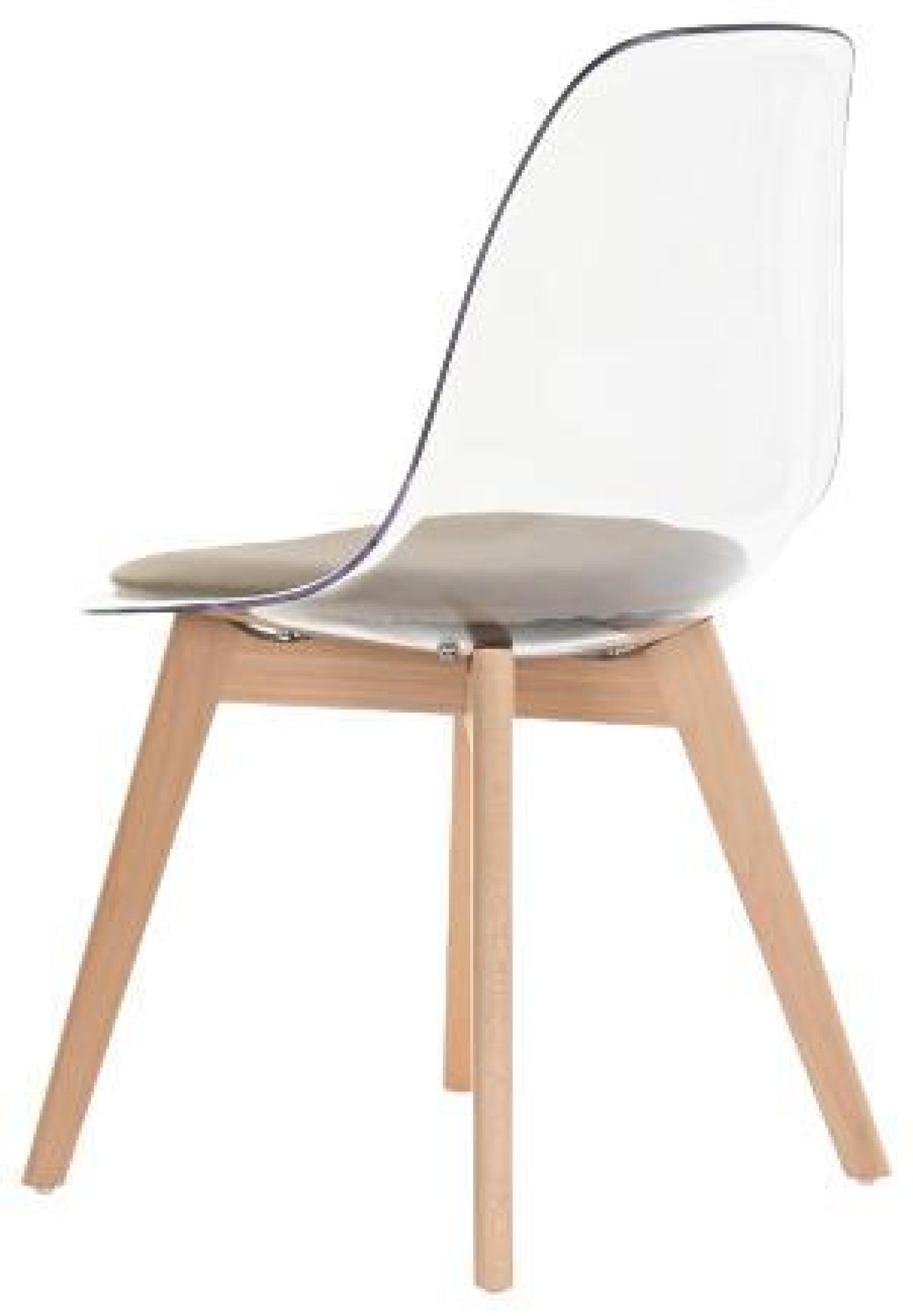 Product photograph of 4 X Ballia White Plastic Dining Chair - Beige Seat Pad from Choice Furniture Superstore.
