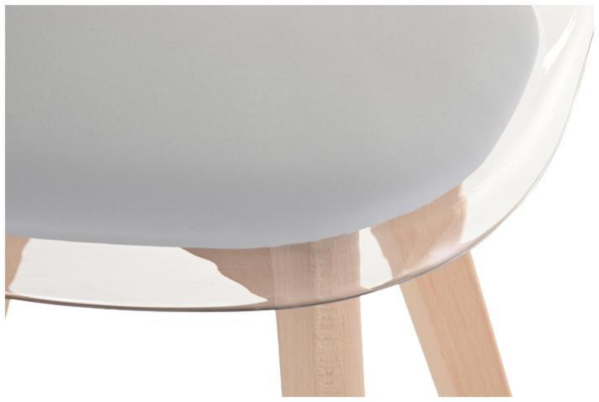Product photograph of 4 X Ballia White Plastic Dining Chair - Grey Seat Pad from Choice Furniture Superstore.