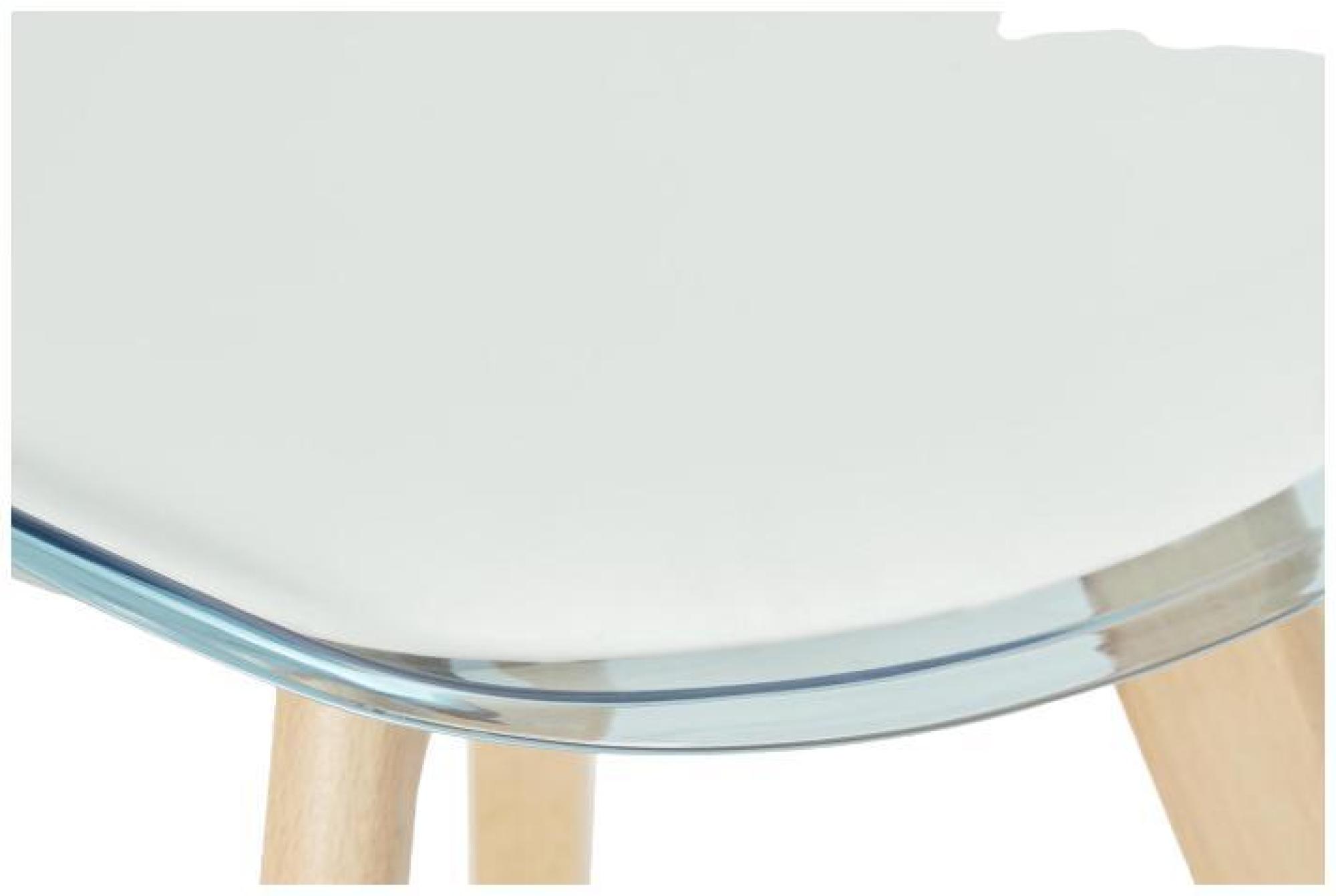 Product photograph of Set Of 4 Ballia Sky Blue Plastic Dining Chair - White Seat Pad from Choice Furniture Superstore.