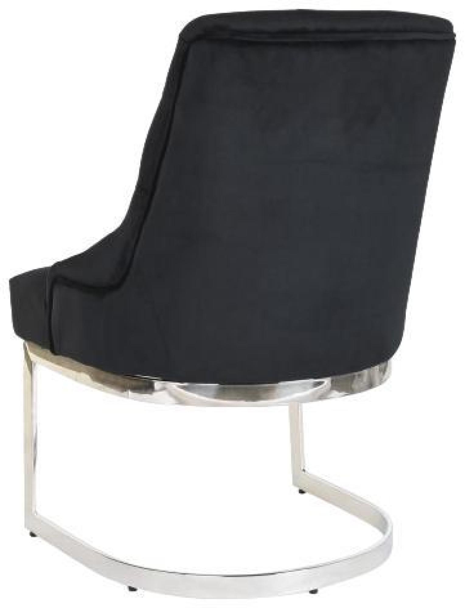 Product photograph of Set Of 2 Modern Black Fabric Dining Chair With Chrome Cantilever Base from Choice Furniture Superstore.