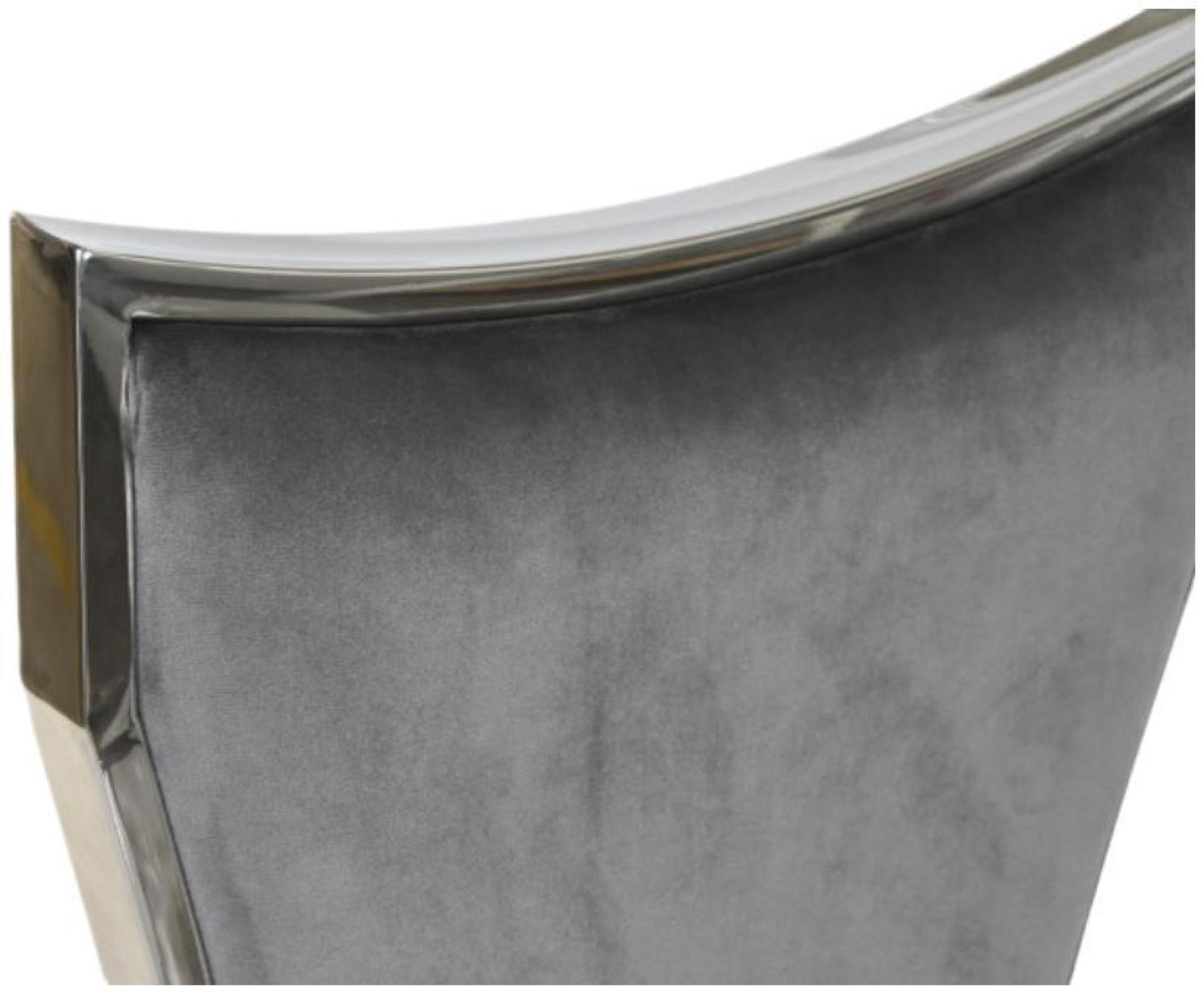 Product photograph of Set Of 2 Chic Grey Fabric Dining Chair With Chrome Legs from Choice Furniture Superstore.