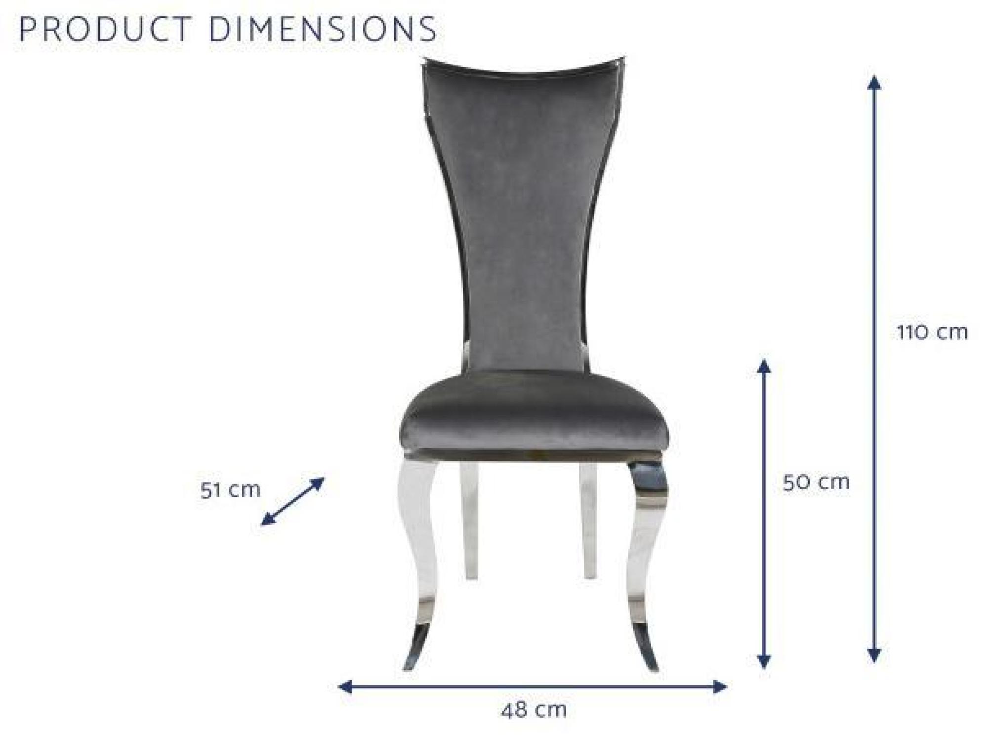 Product photograph of Set Of 2 Chic Grey Fabric Dining Chair With Chrome Legs from Choice Furniture Superstore.