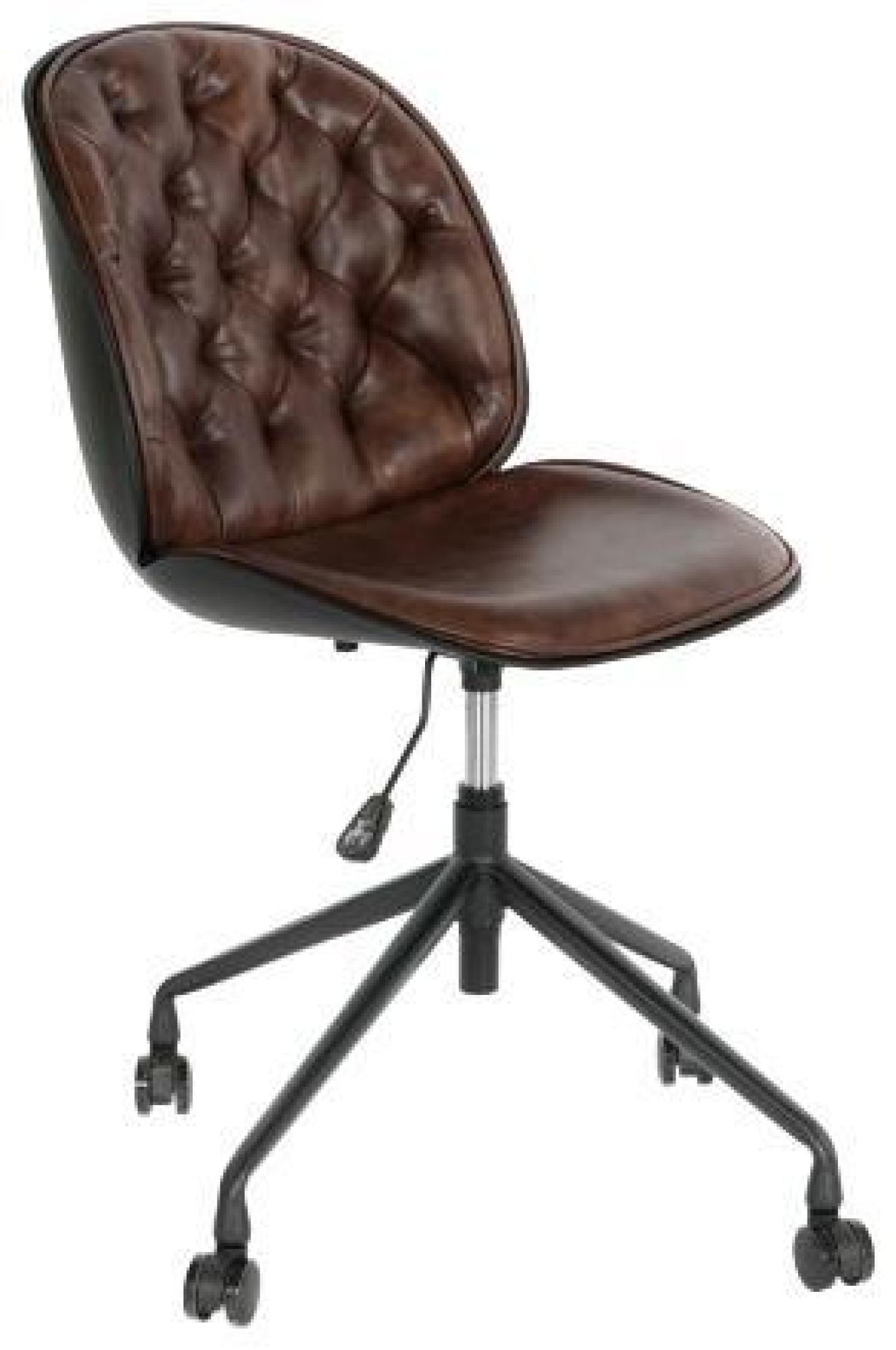 Product photograph of Vintage Dark Brown Swivel Office Chair from Choice Furniture Superstore.