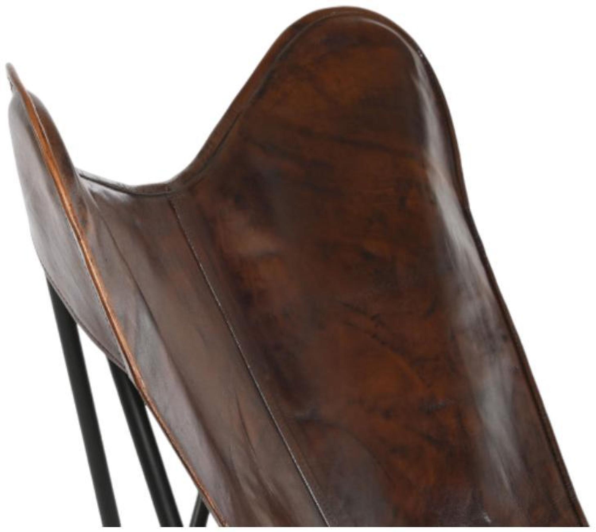 Product photograph of Vintage Dark Brown Leather Butterfly Chair from Choice Furniture Superstore.