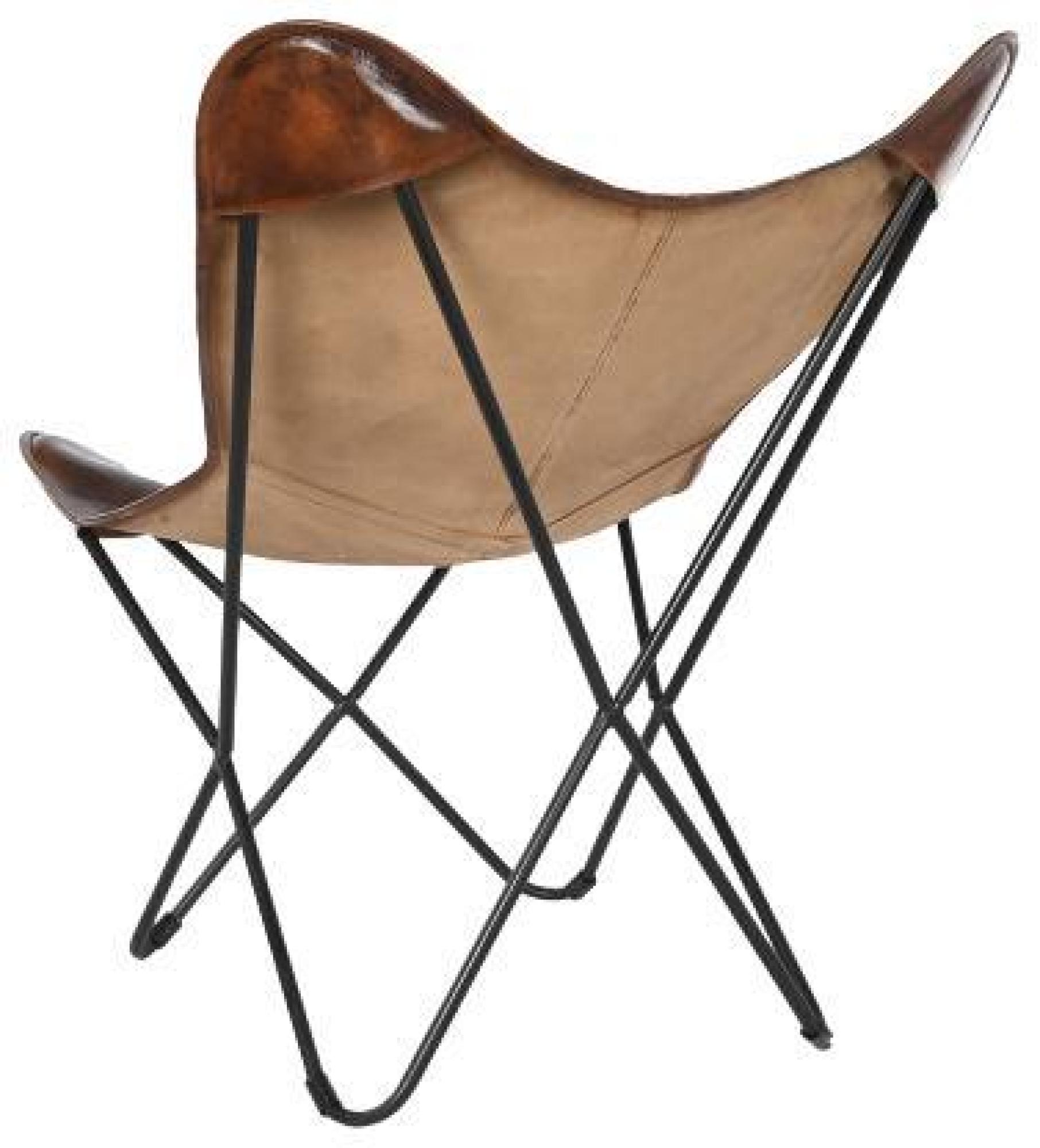 Product photograph of Vintage Dark Brown Leather Butterfly Chair from Choice Furniture Superstore.