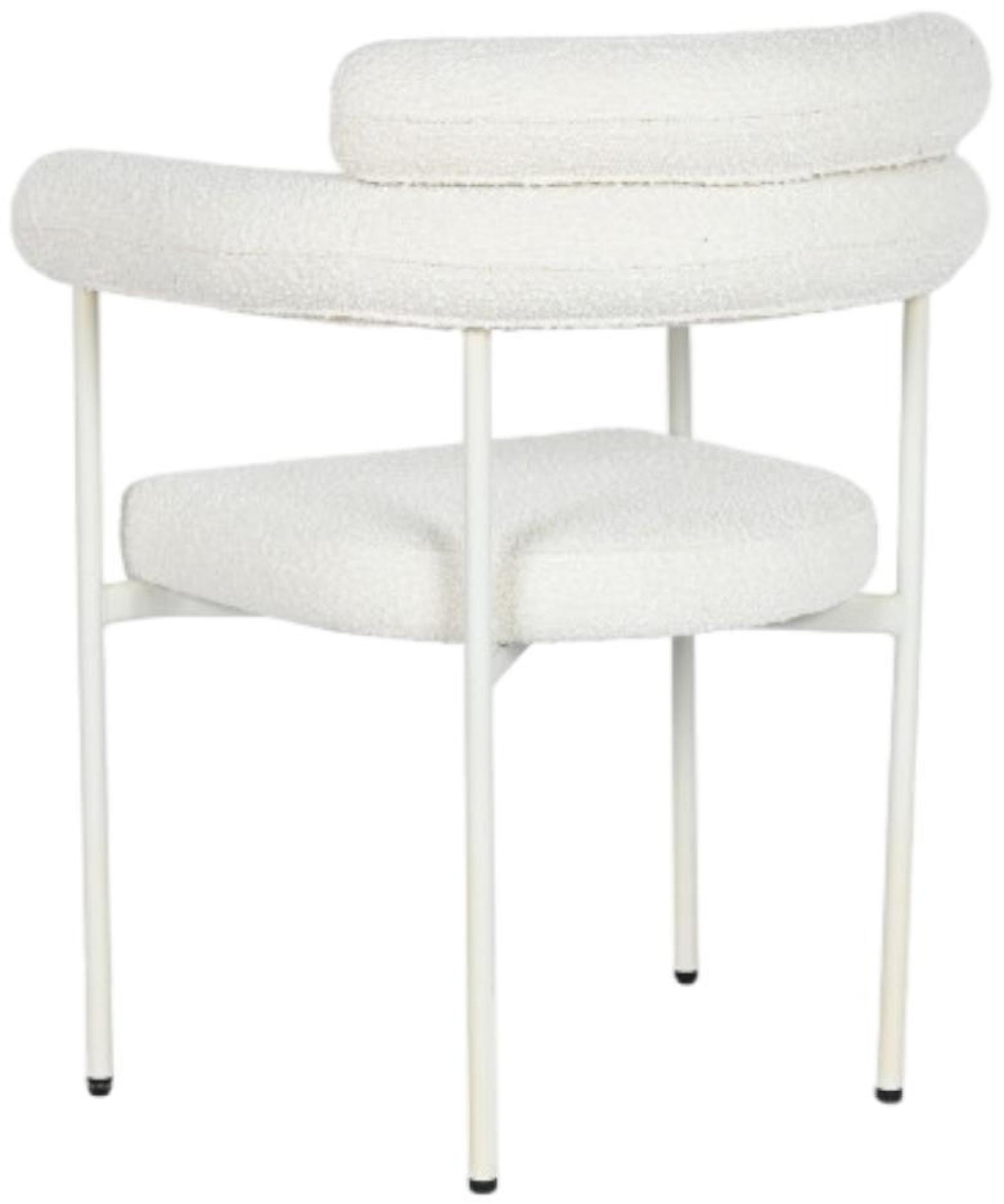 Product photograph of Set Of 2 Scandi White Boucle Fabric Dining Chair from Choice Furniture Superstore.