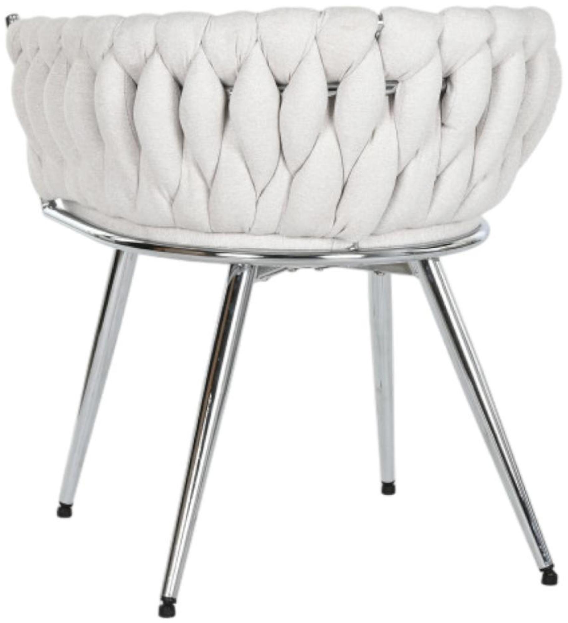Product photograph of 2 X Modern Beige Fabric Braided Dining Chair from Choice Furniture Superstore.