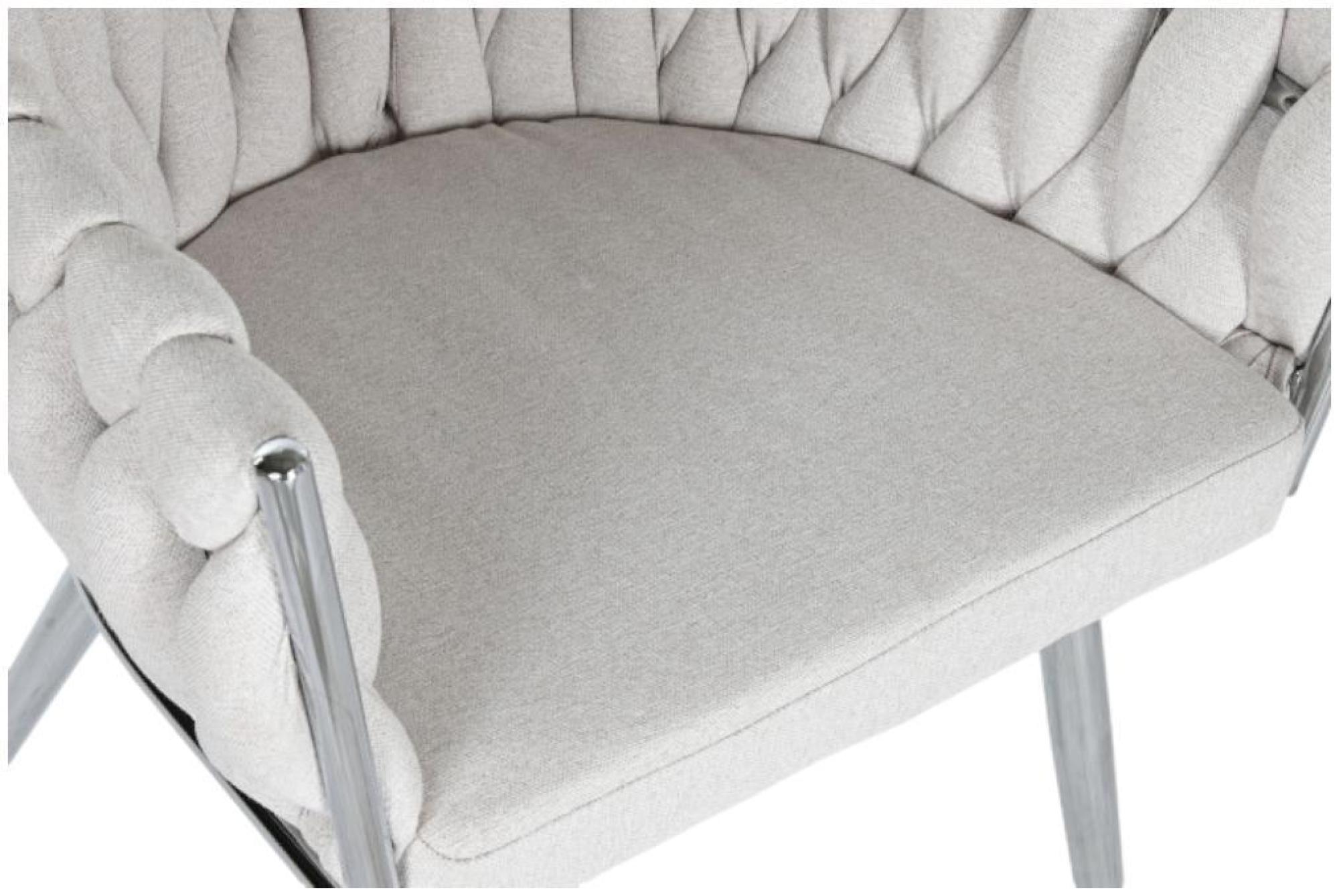 Product photograph of 2 X Modern Beige Fabric Braided Dining Chair from Choice Furniture Superstore.