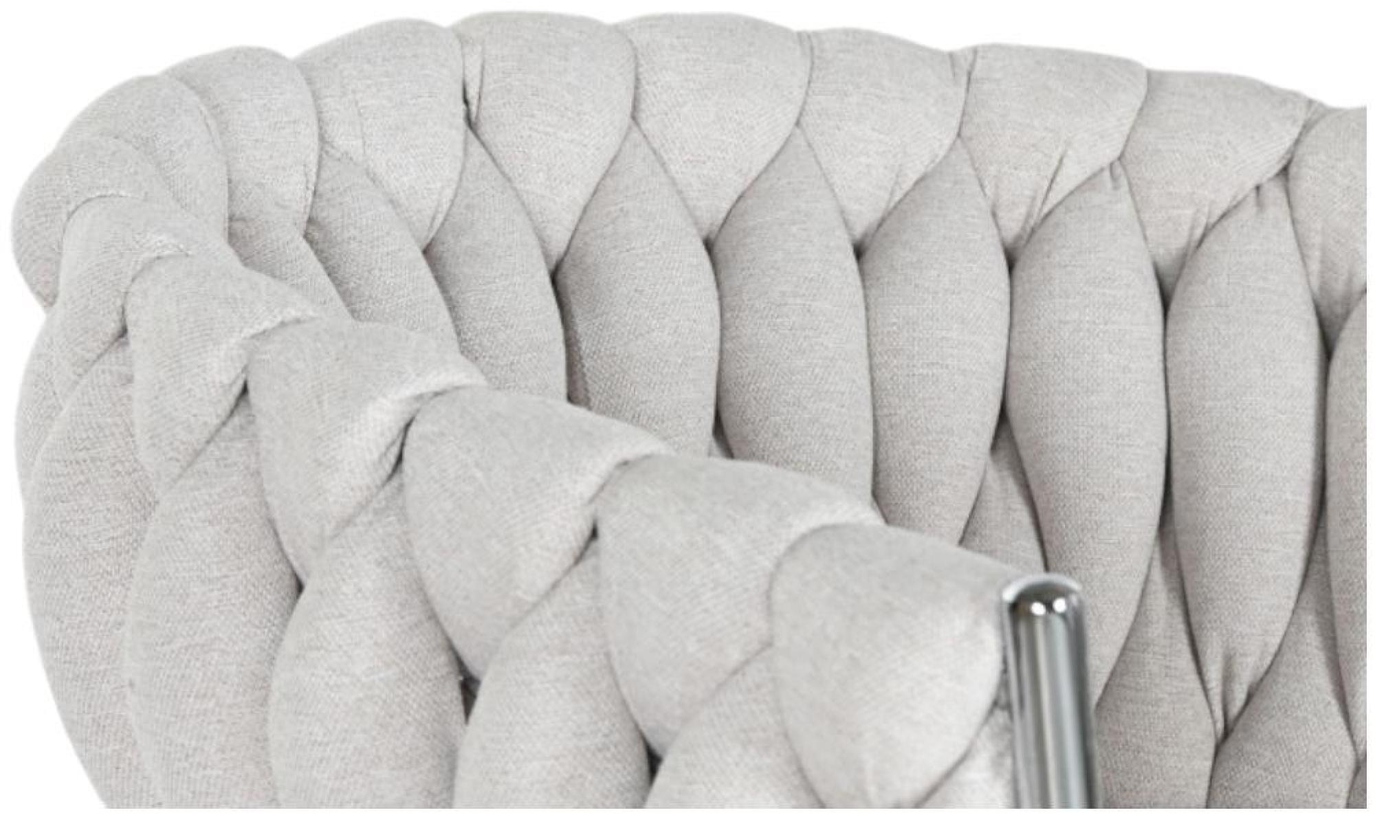Product photograph of 2 X Modern Beige Fabric Braided Dining Chair from Choice Furniture Superstore.