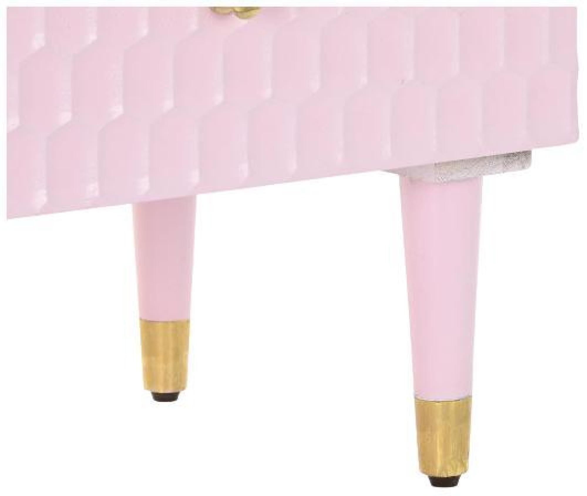 Product photograph of Modern Pale Pink Mango Wood 2 Drawer Bedside Table from Choice Furniture Superstore.