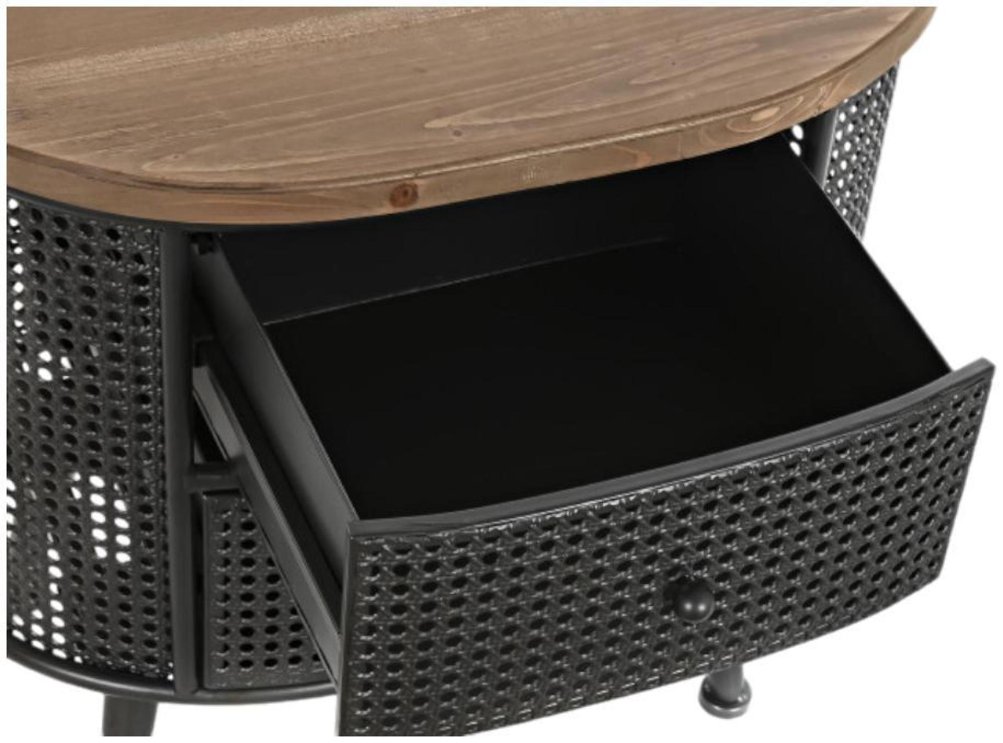 Product photograph of Tate Black Metal 2 Drawer Bedside Table from Choice Furniture Superstore.