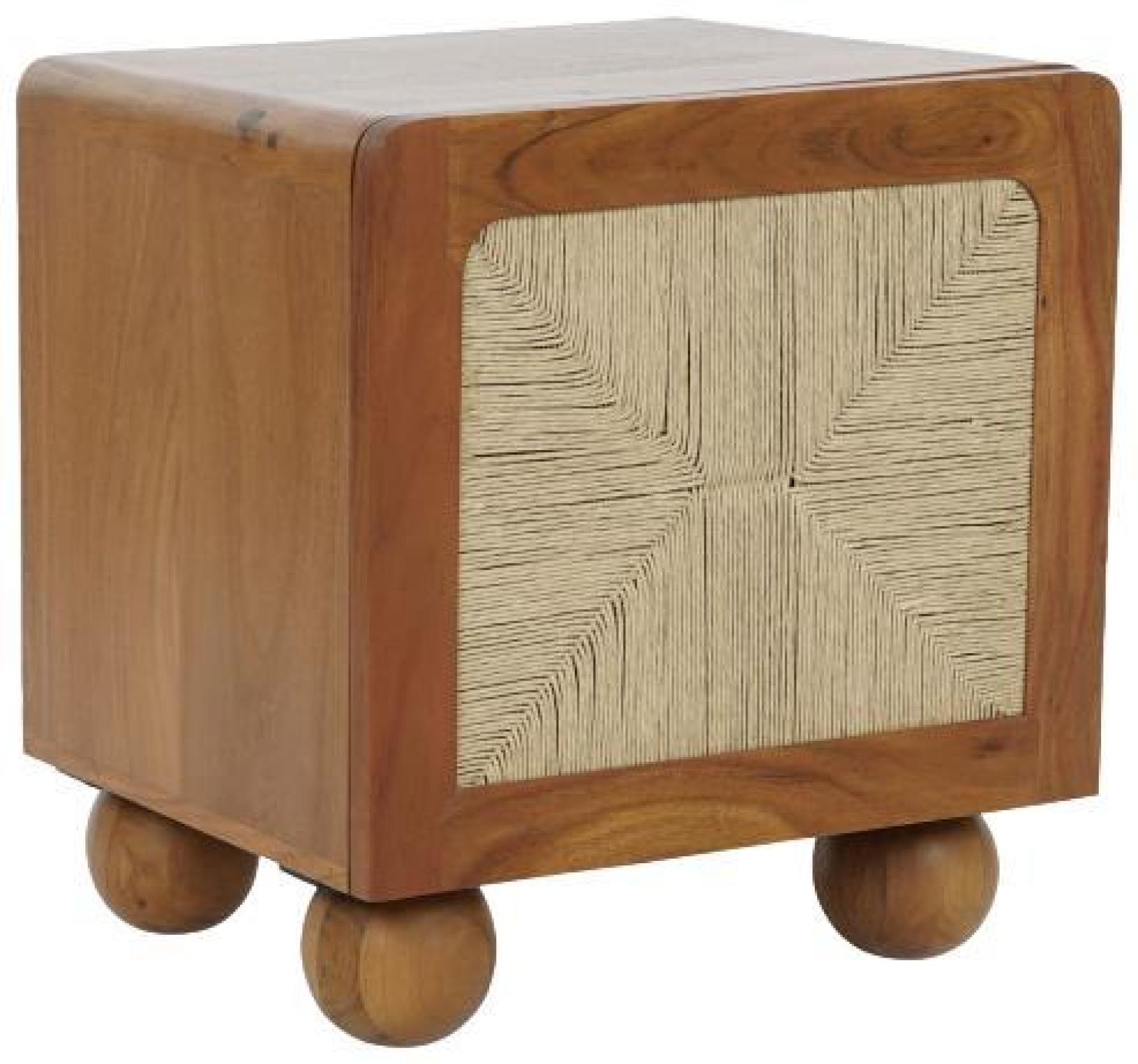 Product photograph of Modern Dark Brown Rattan 1 Door Bedside Table from Choice Furniture Superstore.