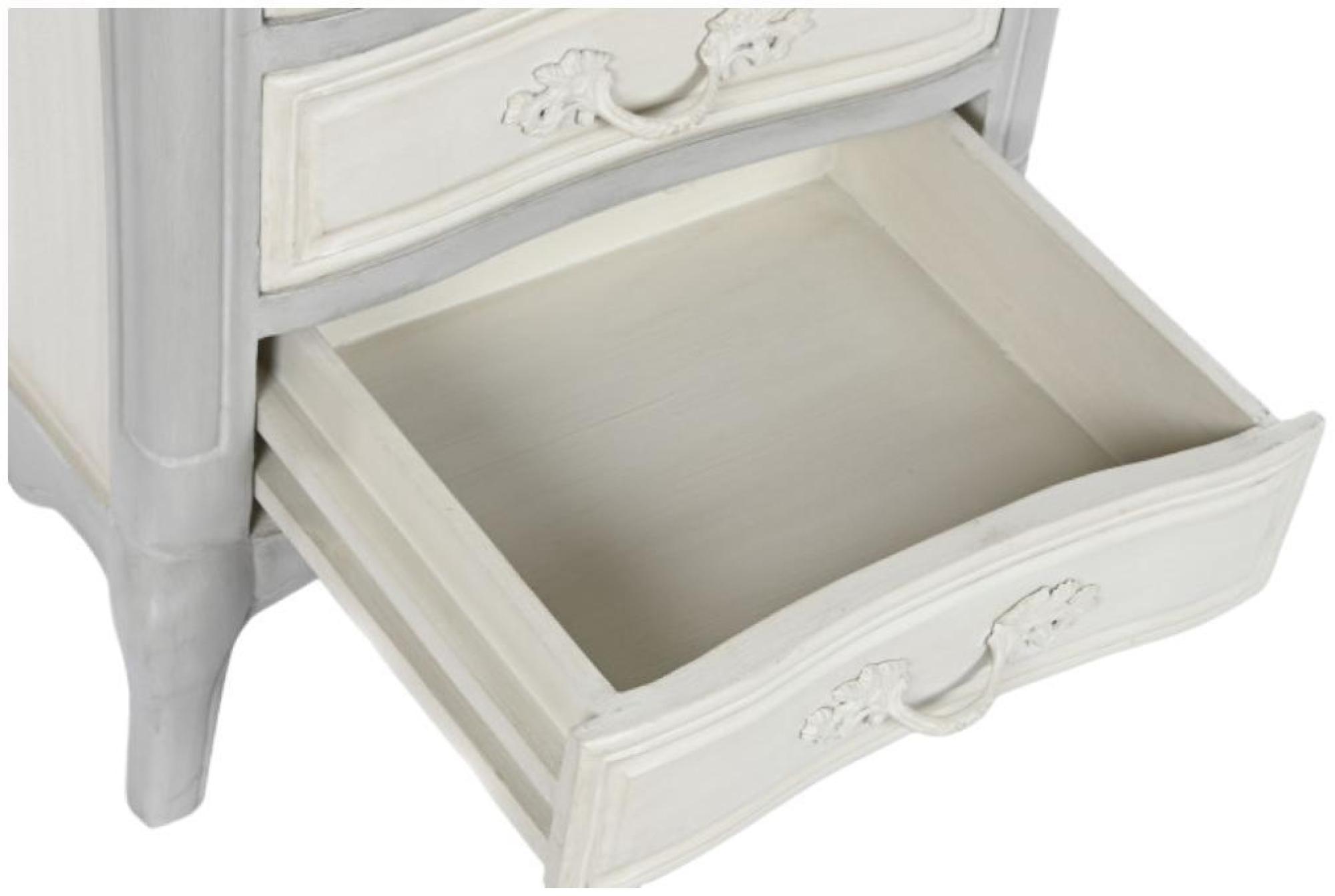 Product photograph of Romantic Grey Wood 3 Drawer Bedside Table from Choice Furniture Superstore.