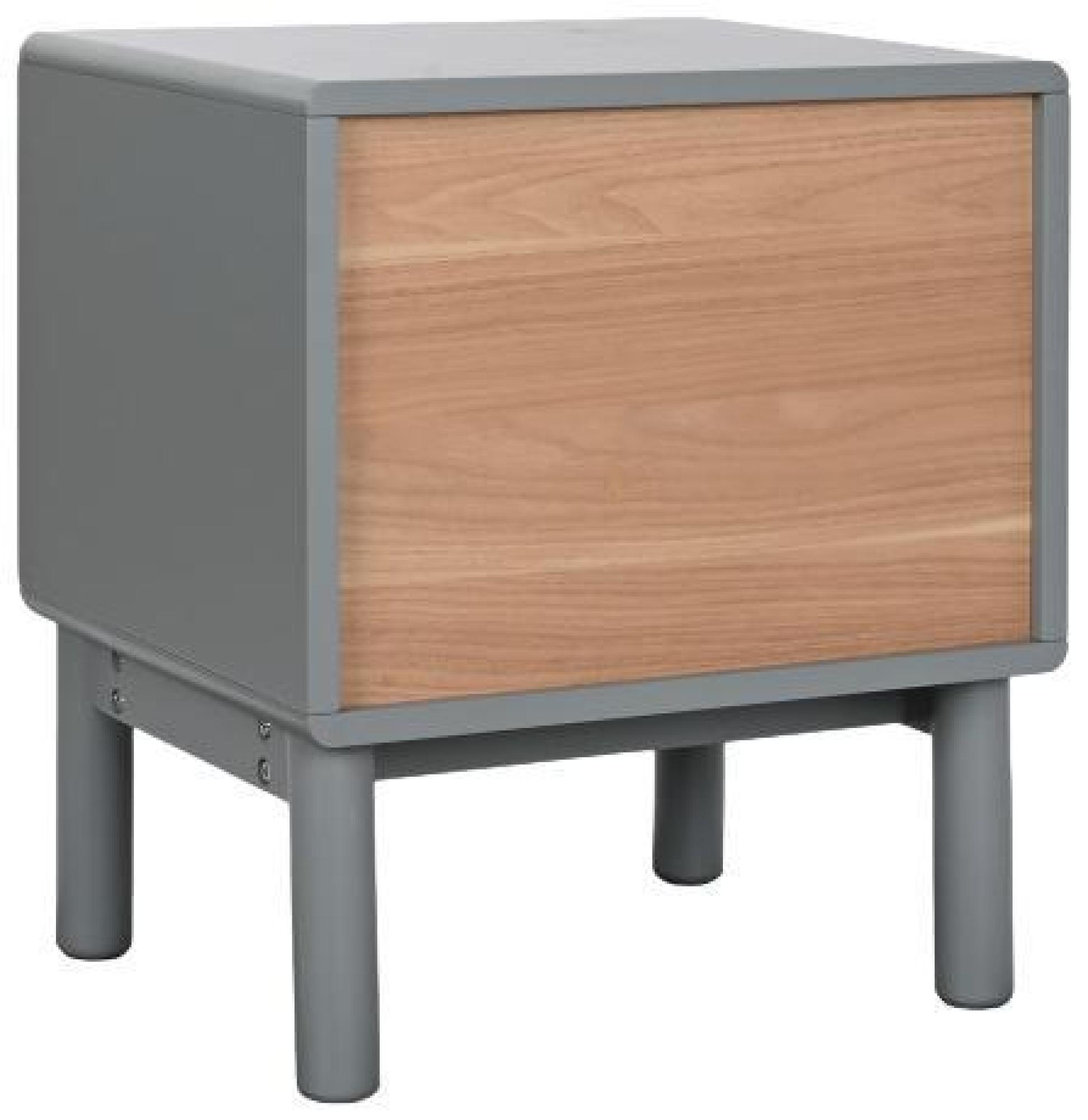 Product photograph of Assam Grey Wood 1 Drawer Bedside Table from Choice Furniture Superstore.