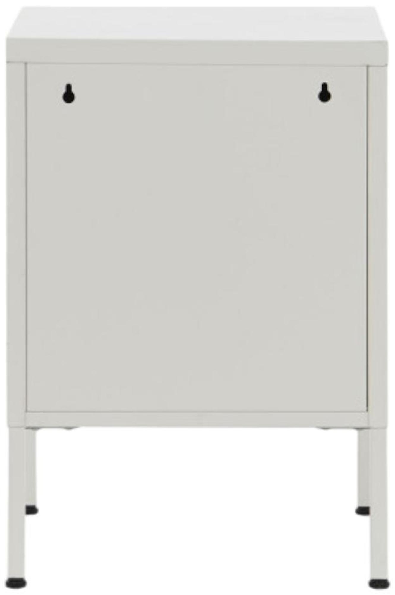 Product photograph of Sirsa White Metal 1 Door Bedside Table from Choice Furniture Superstore.