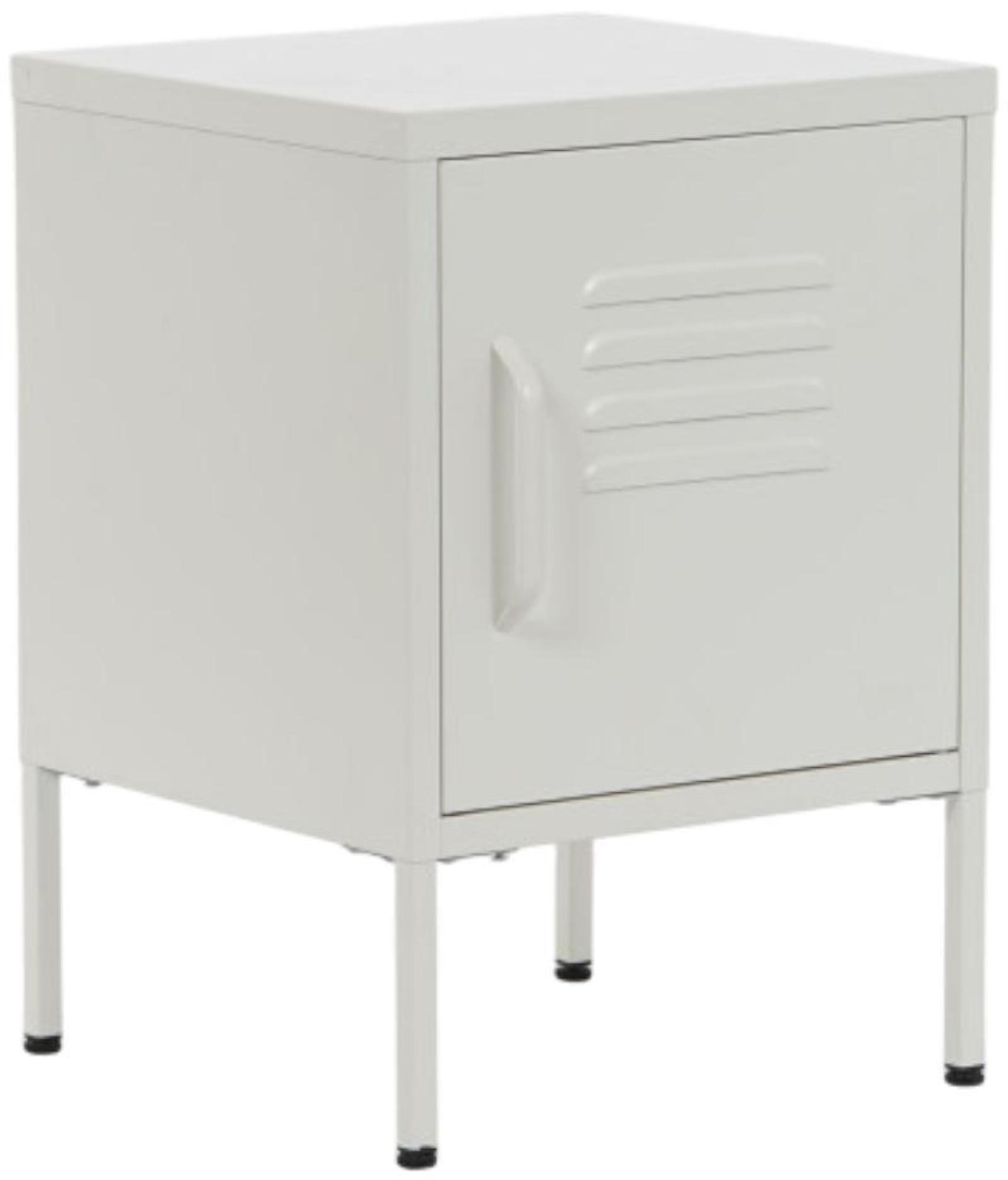 Product photograph of Sirsa White Metal 1 Door Bedside Table from Choice Furniture Superstore.