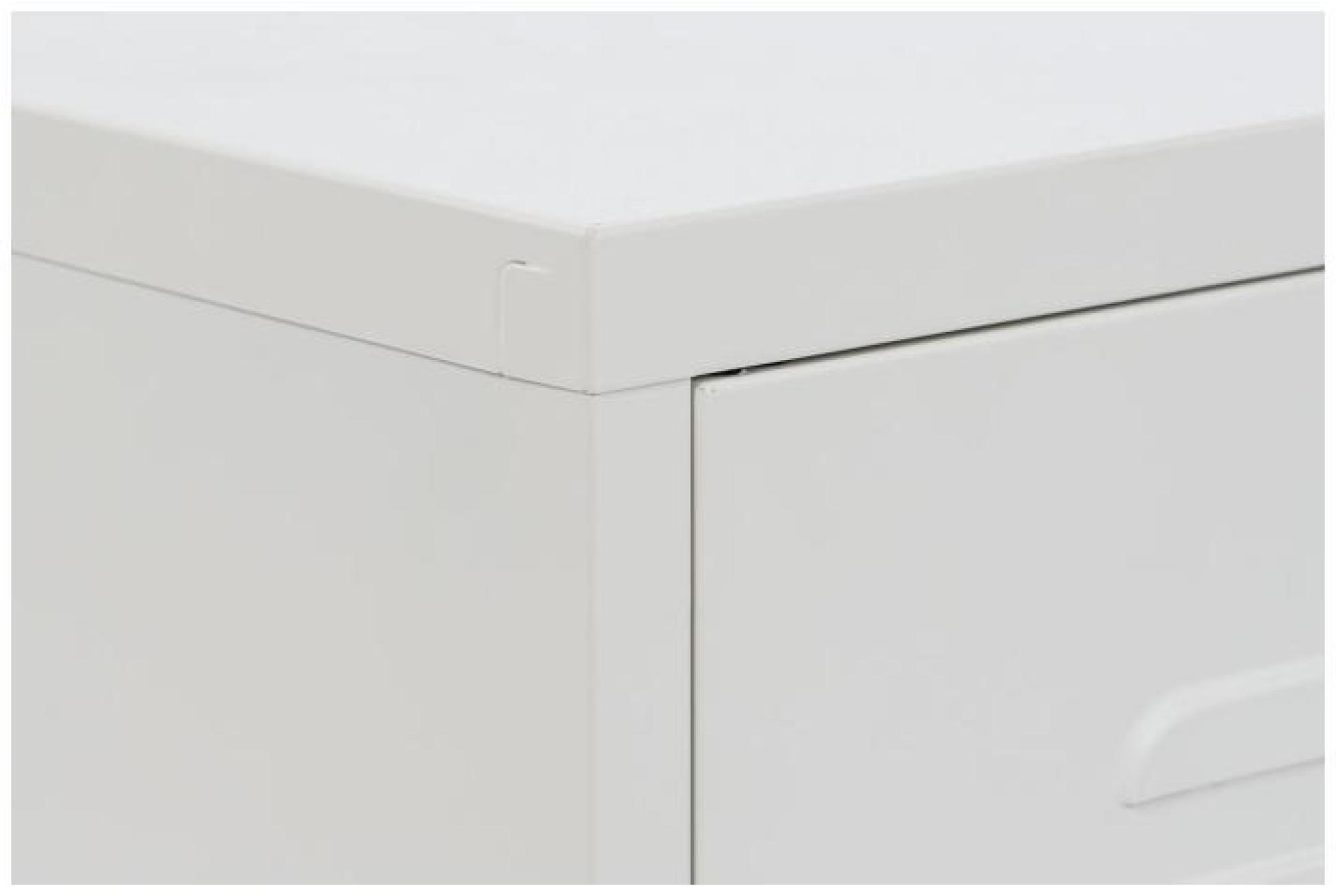 Product photograph of Sirsa White Metal 1 Door Bedside Table from Choice Furniture Superstore.