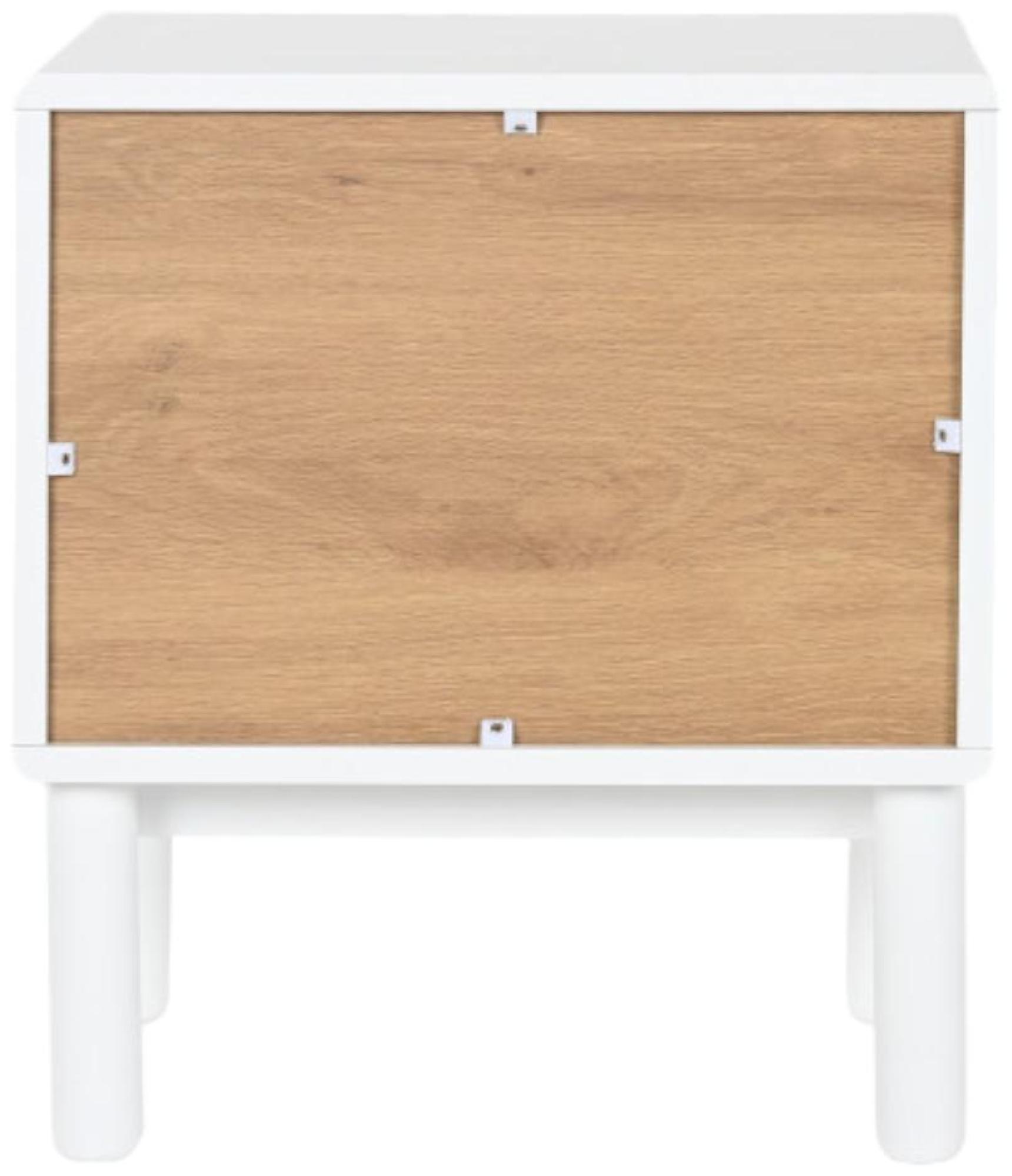 Product photograph of Kangra White Wood 1 Drawer Bedside Table from Choice Furniture Superstore.