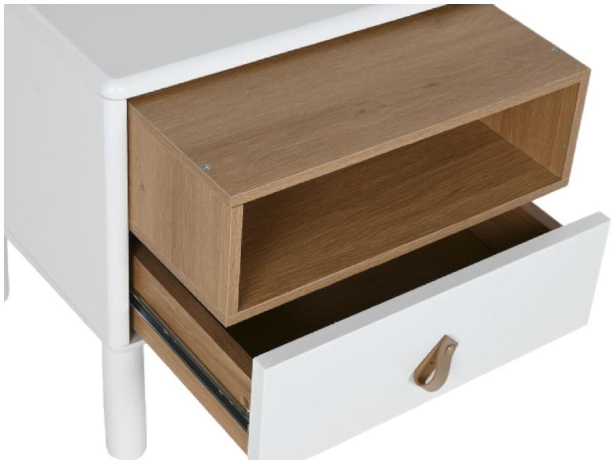 Product photograph of Kangra White Wood 1 Drawer Bedside Table from Choice Furniture Superstore.