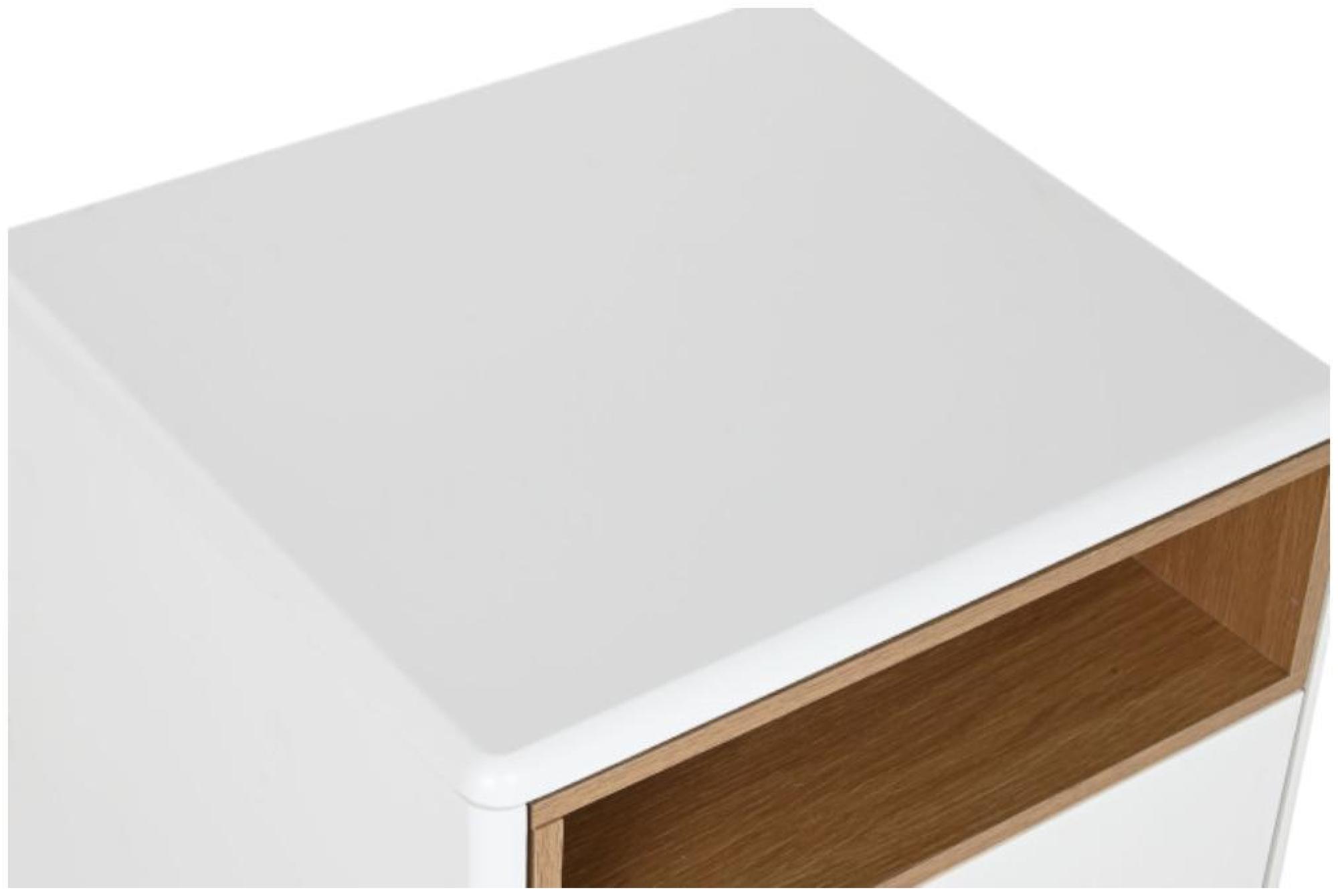 Product photograph of Kangra White Wood 1 Drawer Bedside Table from Choice Furniture Superstore.