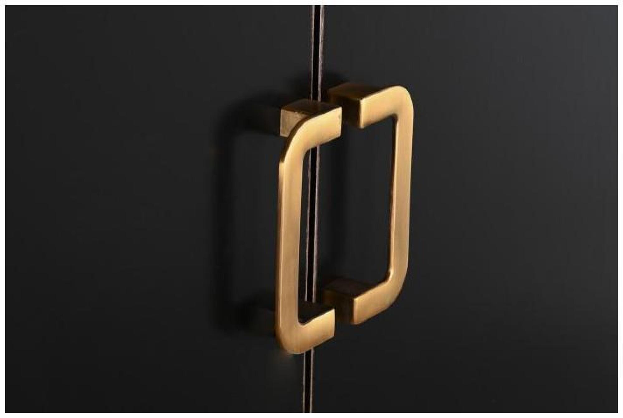 Product photograph of Buxton Black And Gold 2 Door Hall Cabinet from Choice Furniture Superstore.