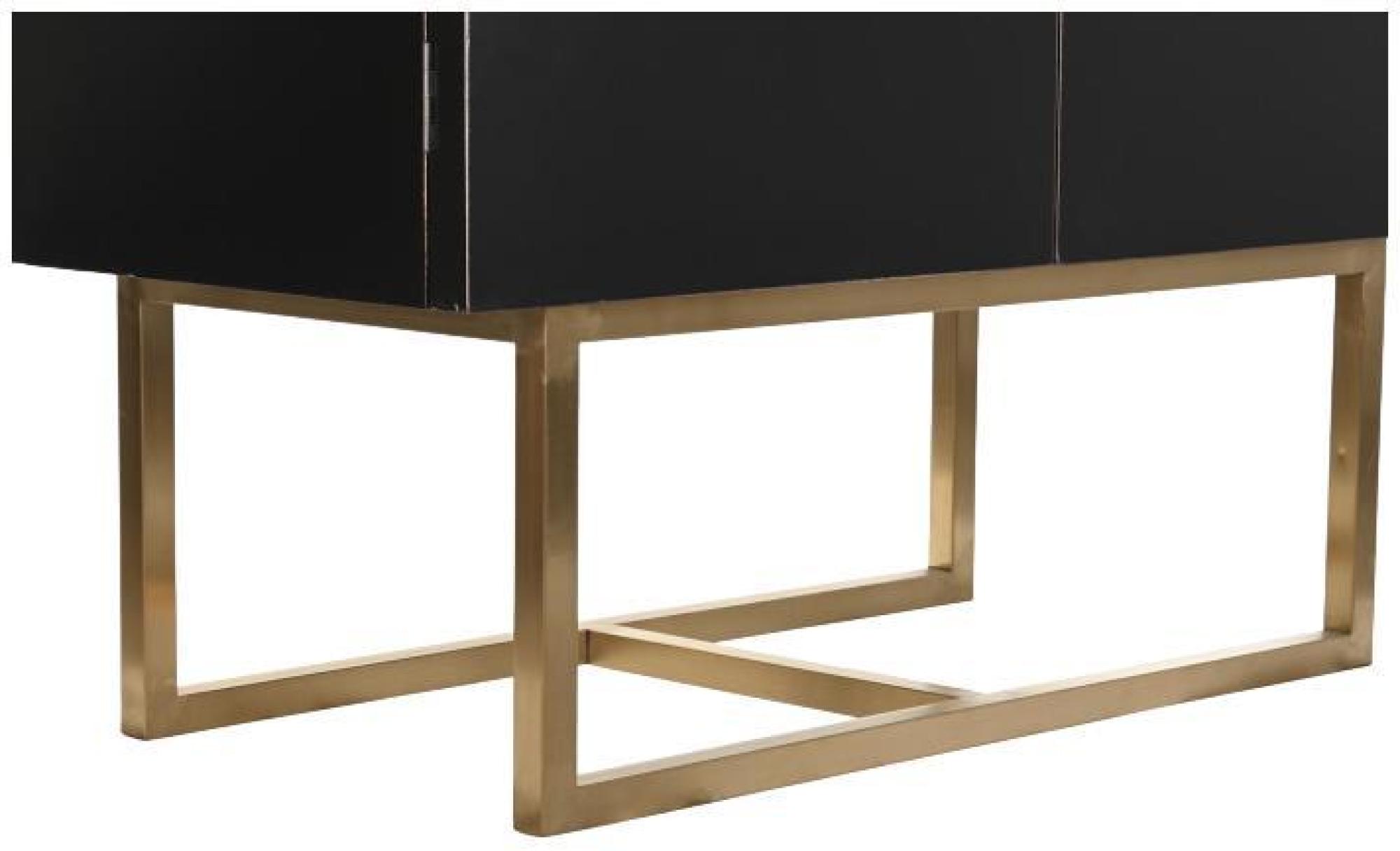 Product photograph of Buxton Black And Gold 2 Door Hall Cabinet from Choice Furniture Superstore.