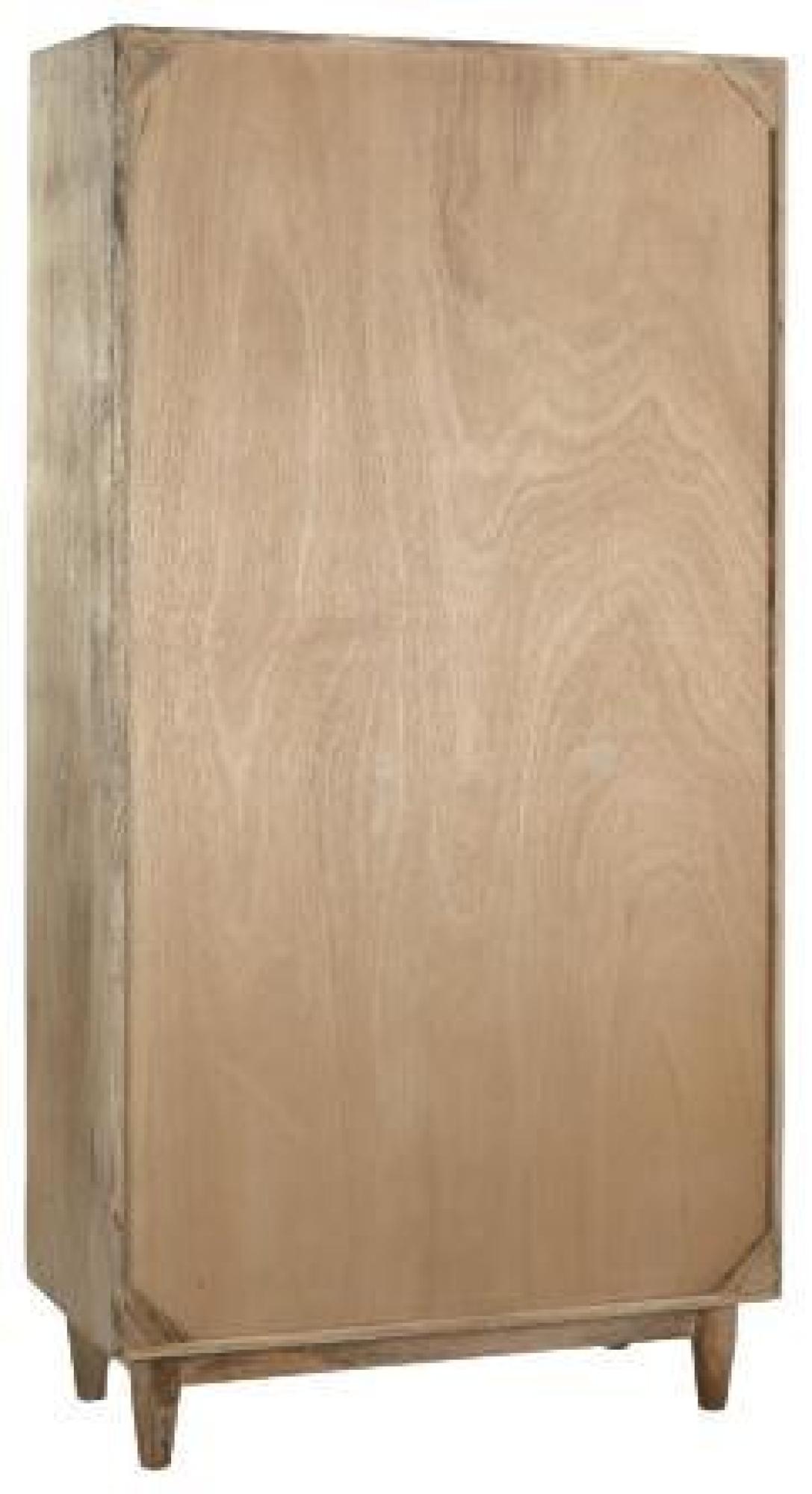 Product photograph of Mango Wood And Rattan 2 Door Hall Cupboard from Choice Furniture Superstore.