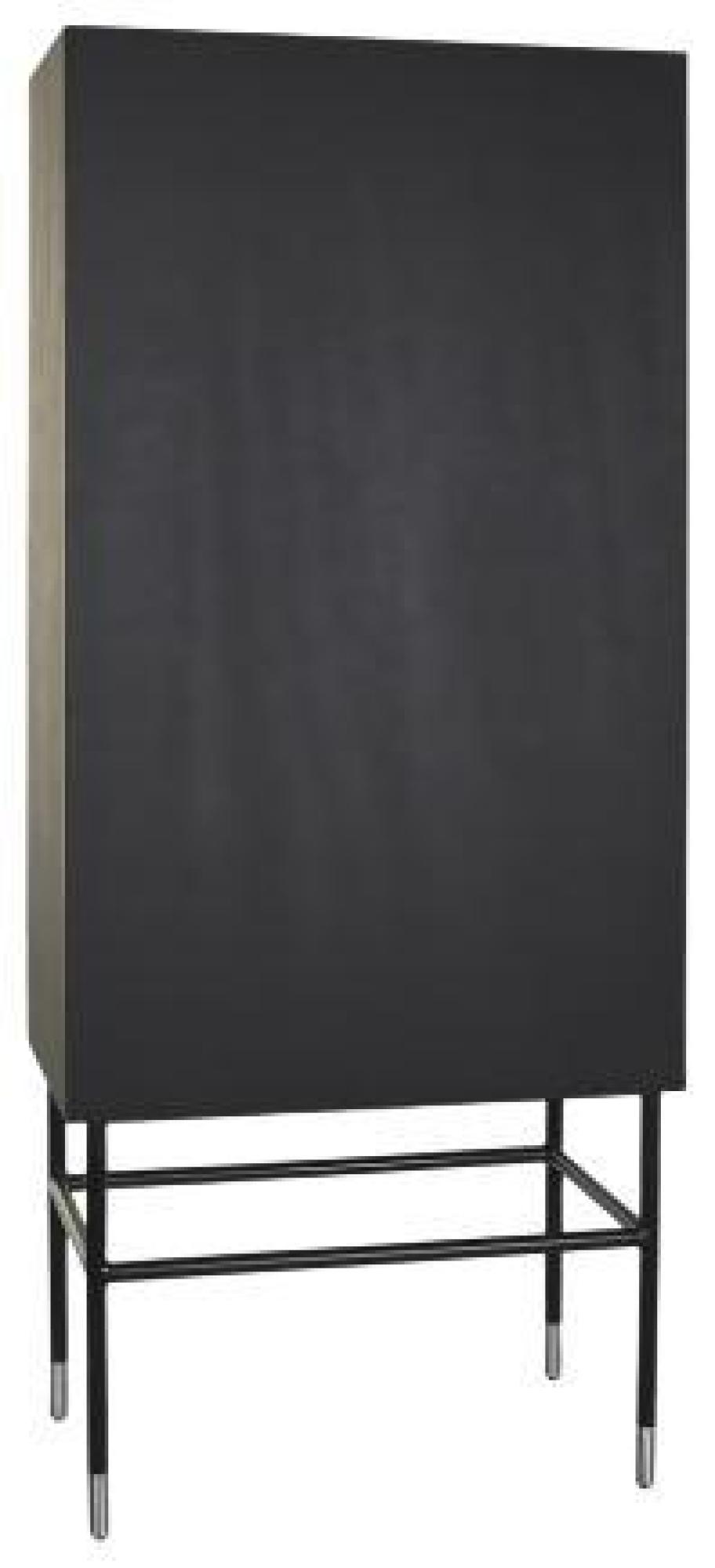 Product photograph of Helston Black And White Bone Inlay 2 Door Hall Cabinet from Choice Furniture Superstore.