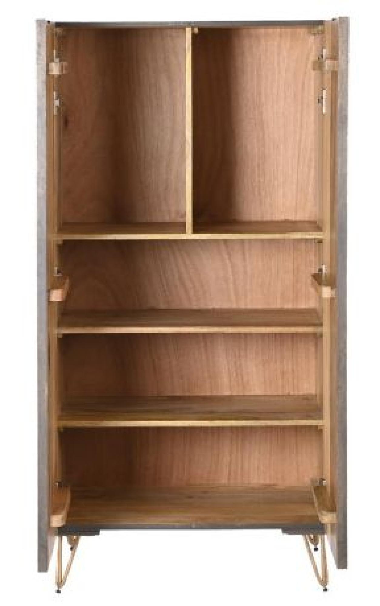 Product photograph of Modern Brown Mango Wood 2 Door Hall Cabinet from Choice Furniture Superstore.
