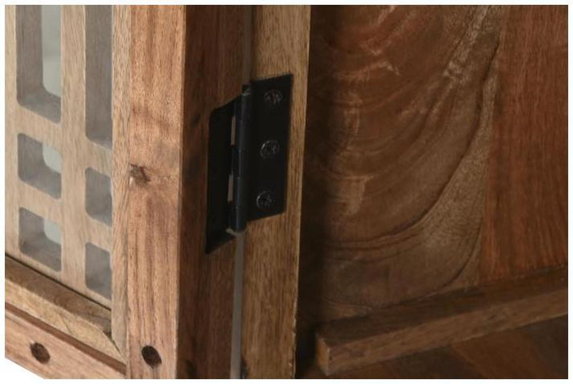 Product photograph of Lattice Mango Wood 2 Door Hall Cabinet from Choice Furniture Superstore.