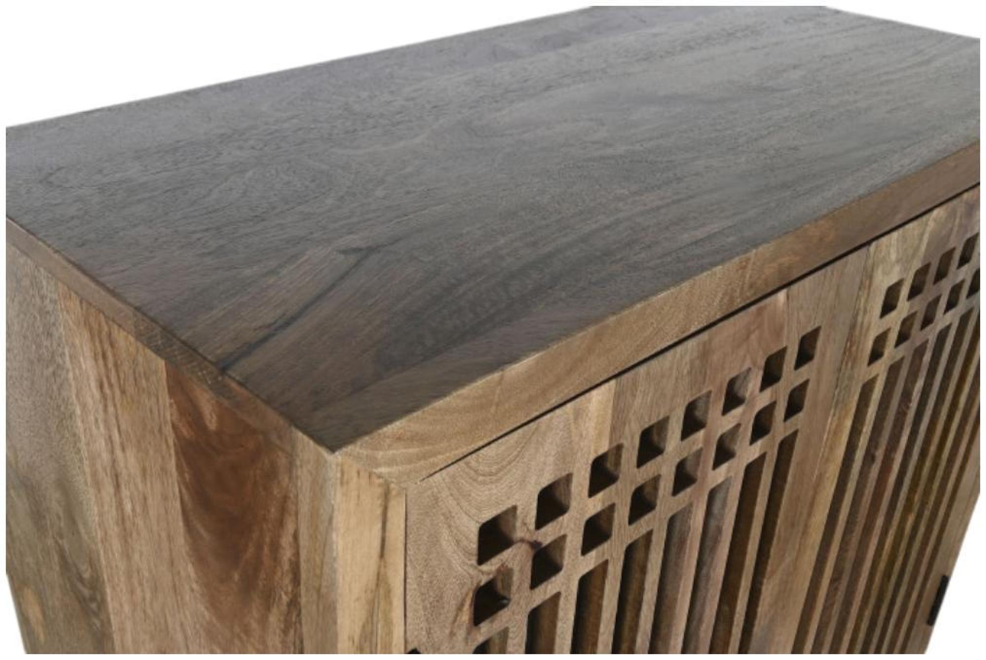 Product photograph of Lattice Mango Wood 2 Door Hall Cabinet from Choice Furniture Superstore.