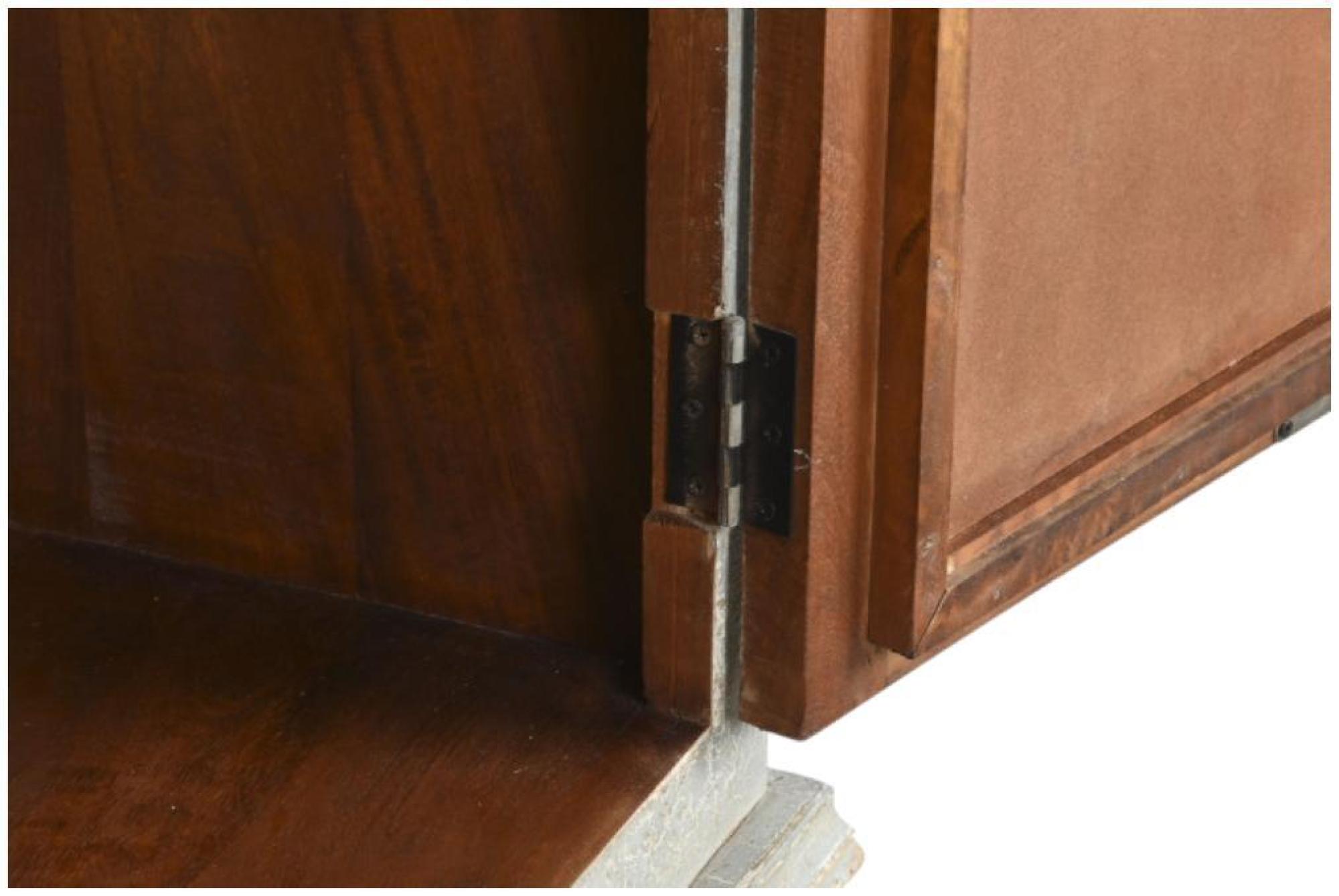 Product photograph of Indian Grey Mango Wood Carved 2 Door Hall Cabinet from Choice Furniture Superstore.